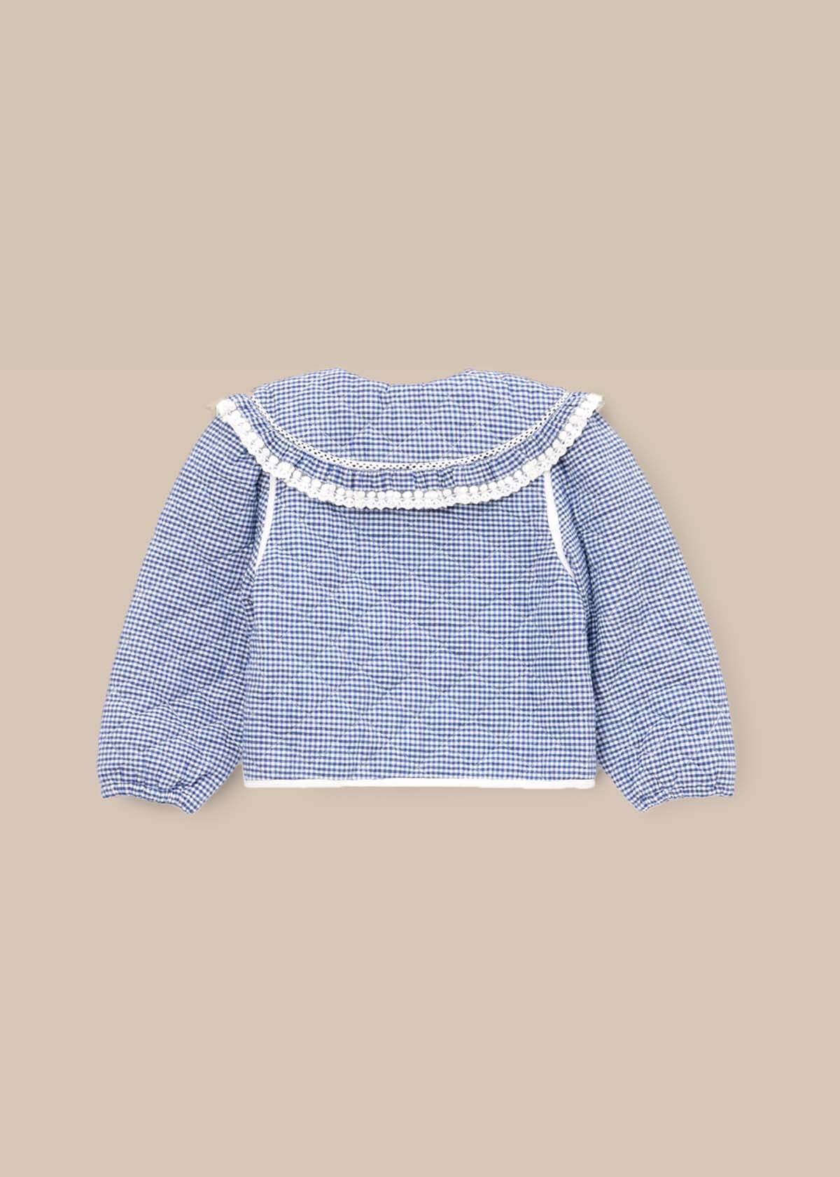 Buy Girls Quilted Lace Trim Collar Jacket