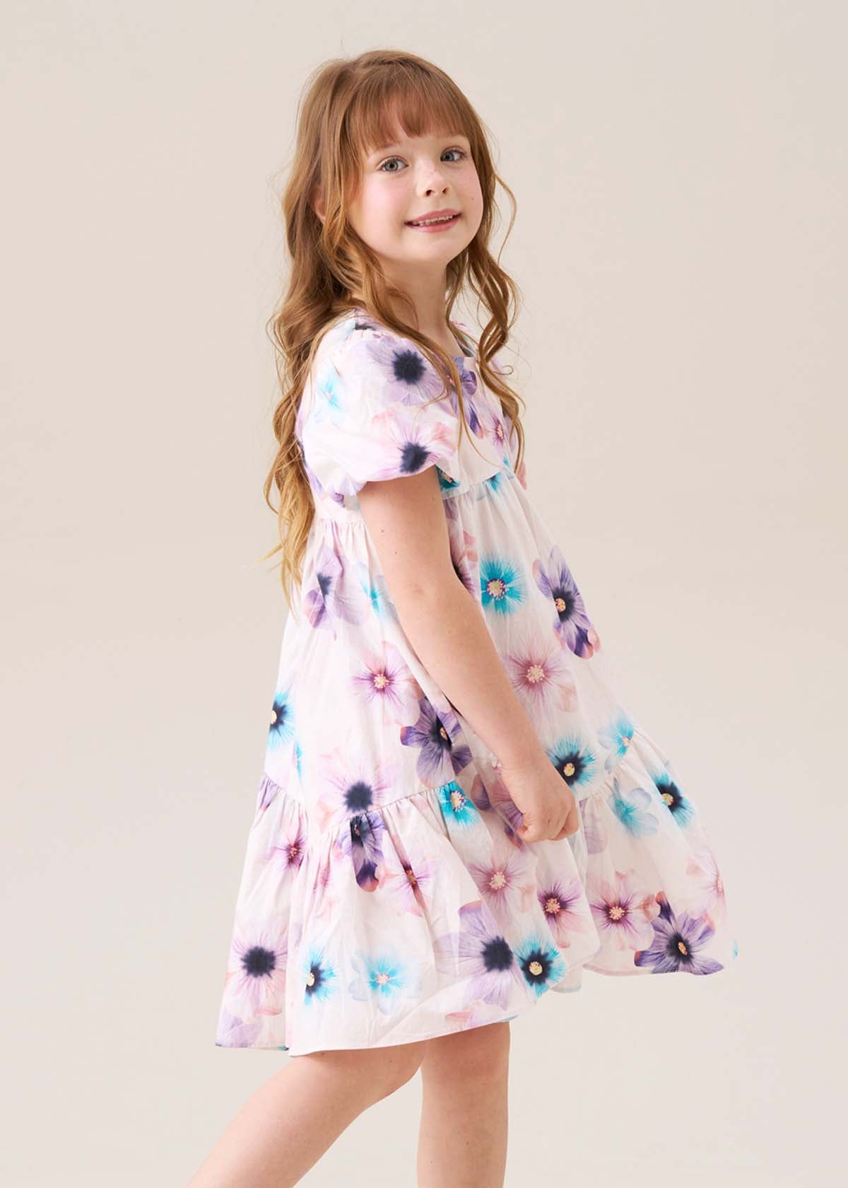 mini girls asymmetric print dress