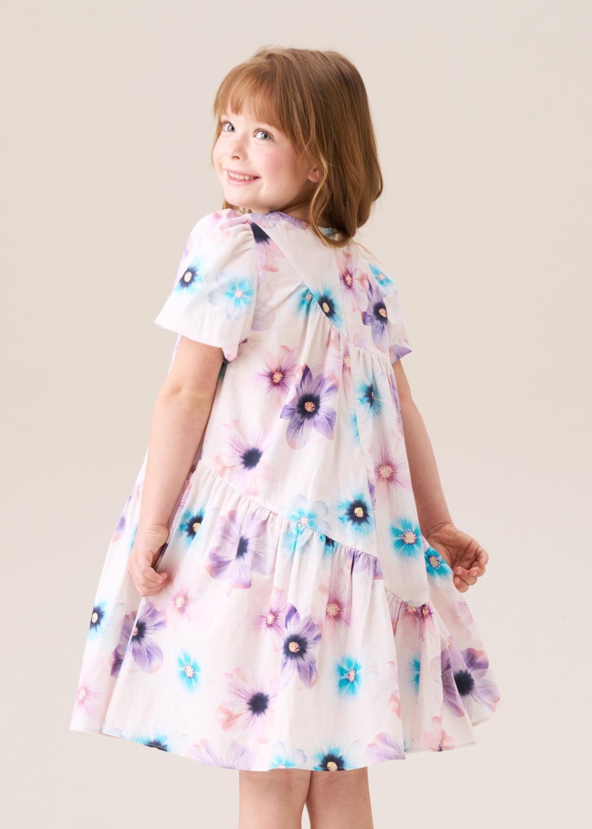 maxi girls asymmetric print dress