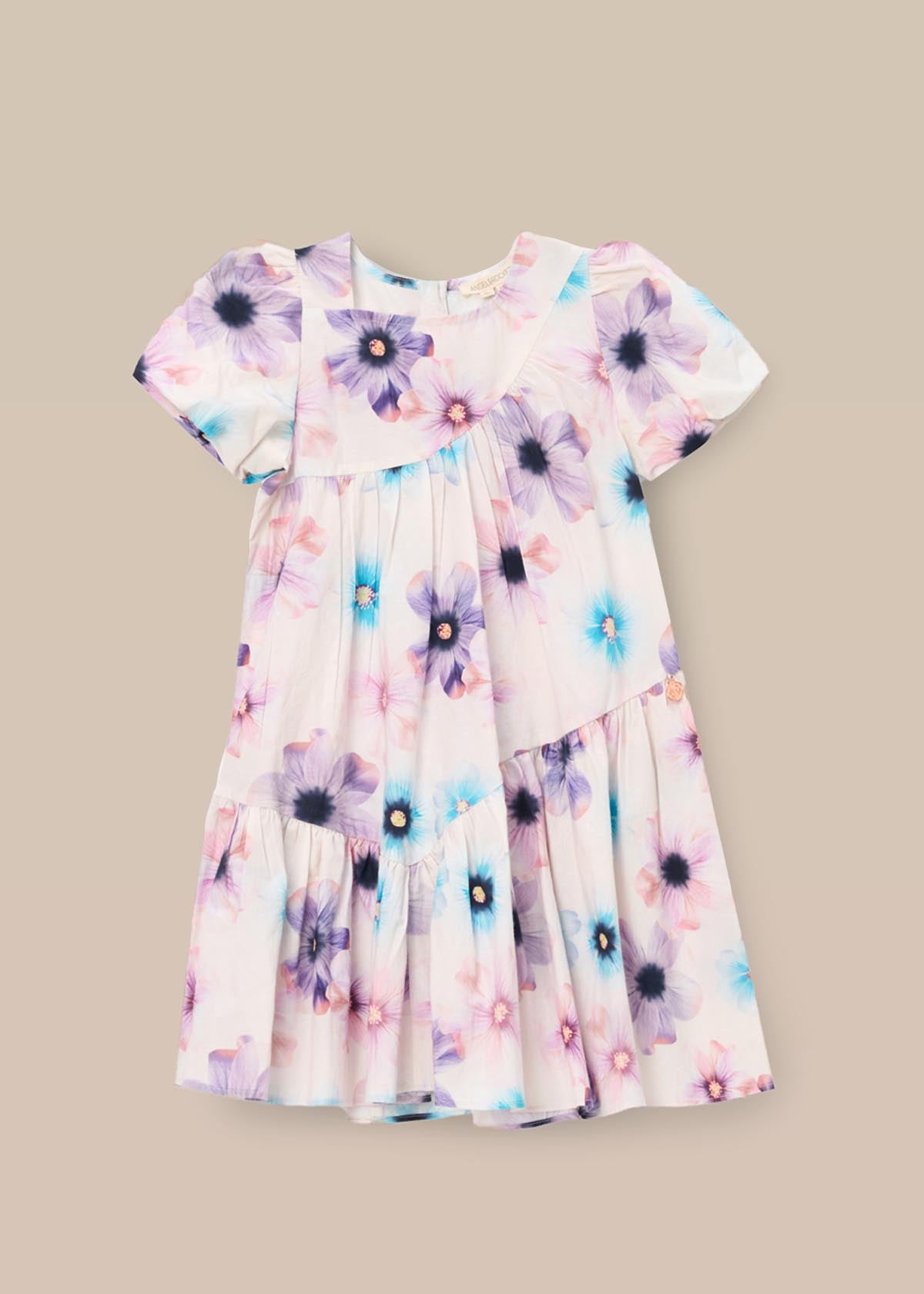 midi girls asymmetric print dress