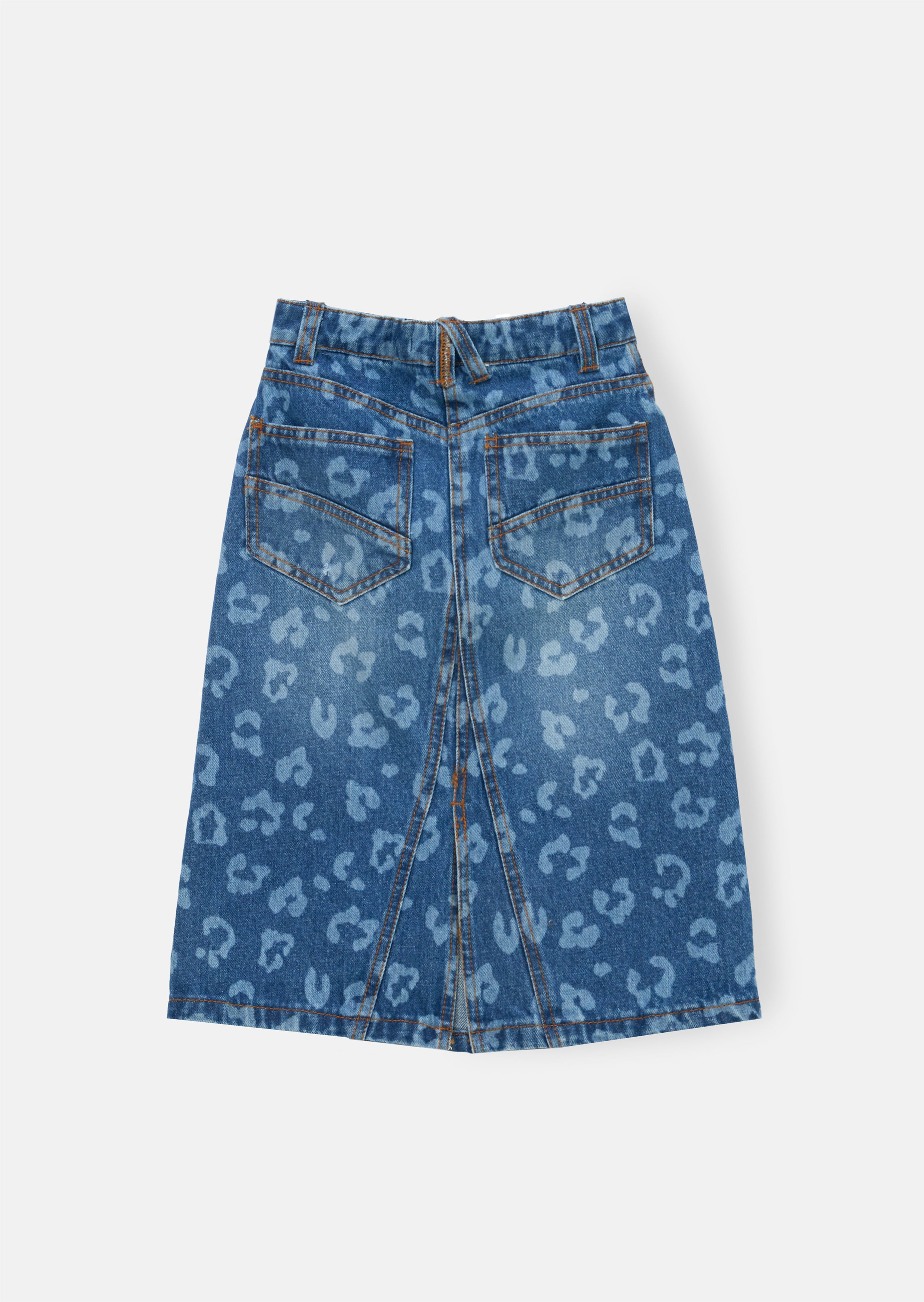 Girl Kendal Leopard blue Midi Skirt