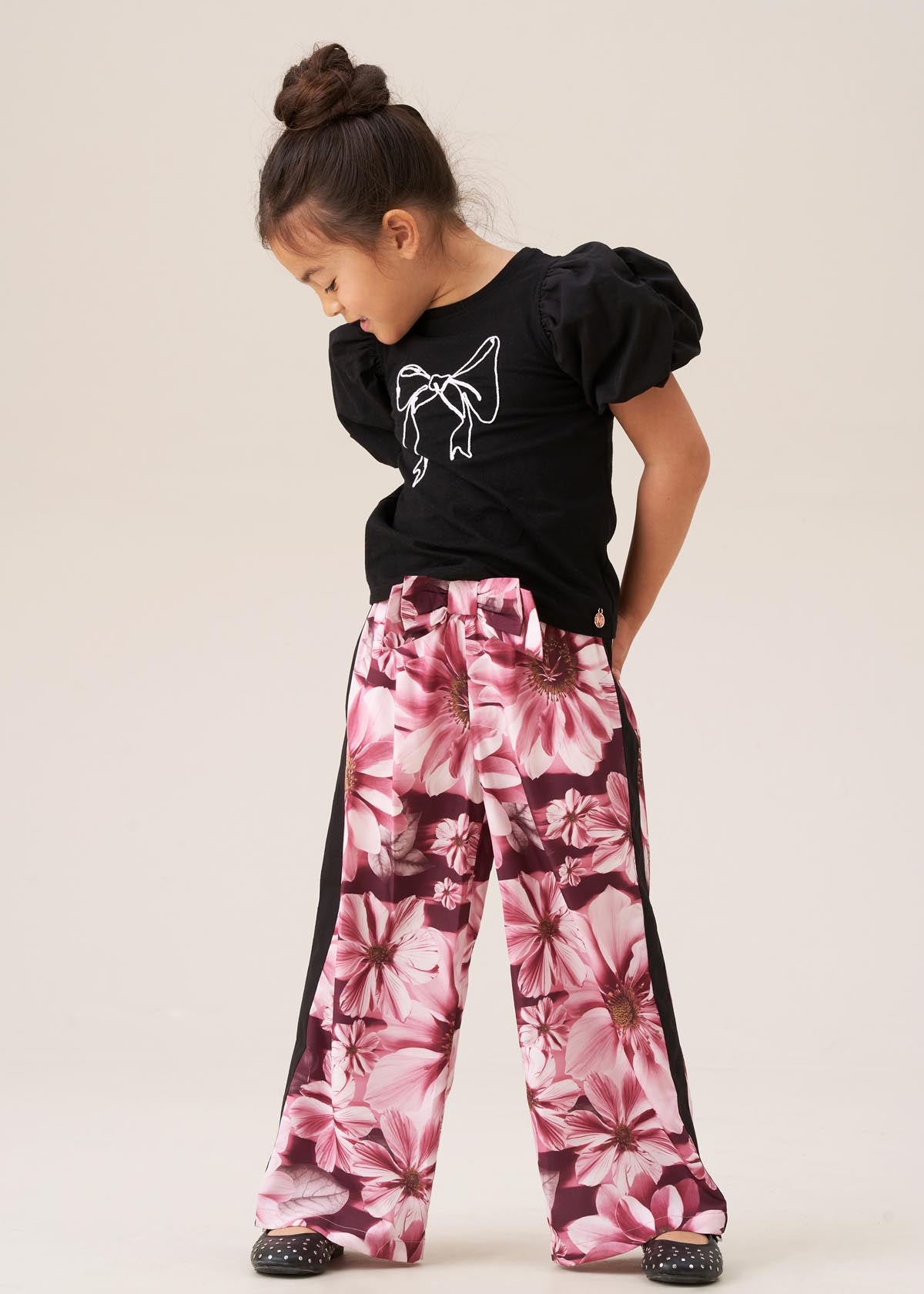 Girls Side Stripe wide leg Trousers