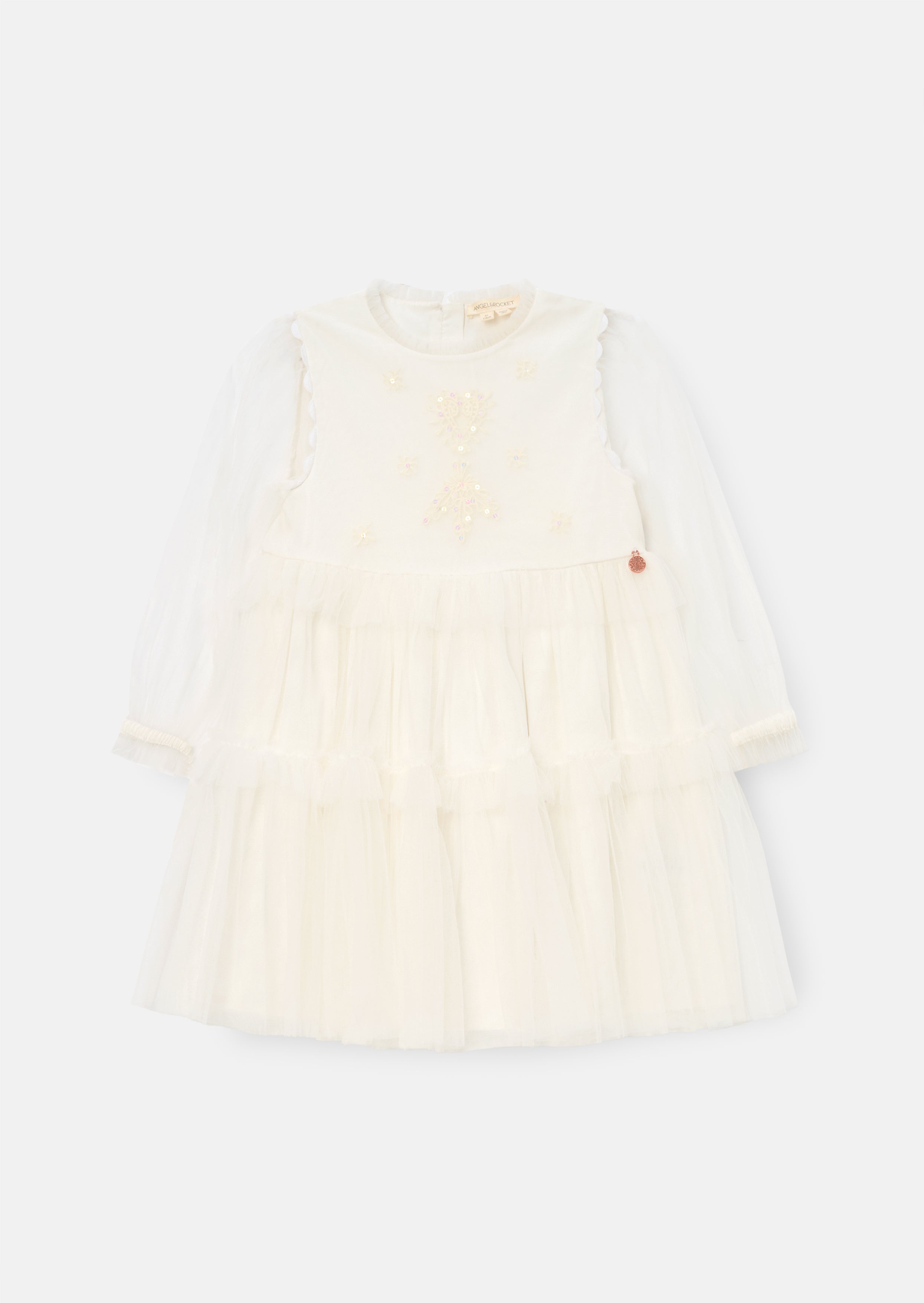 Cream Embroidered Boho Dress