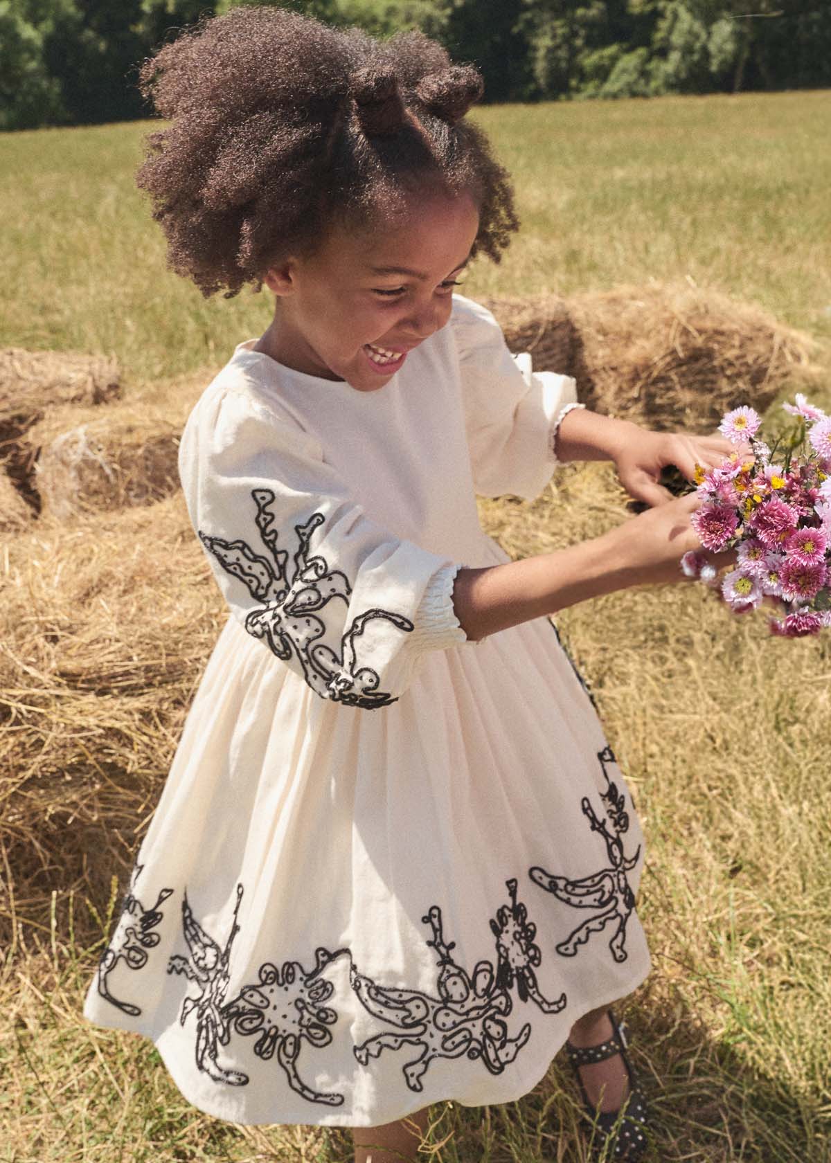 Reyna Embroidered Balloon Sleeve Dress