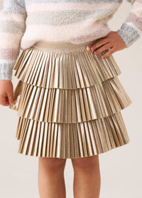Lucile Metallic Pleated Rara Skirt