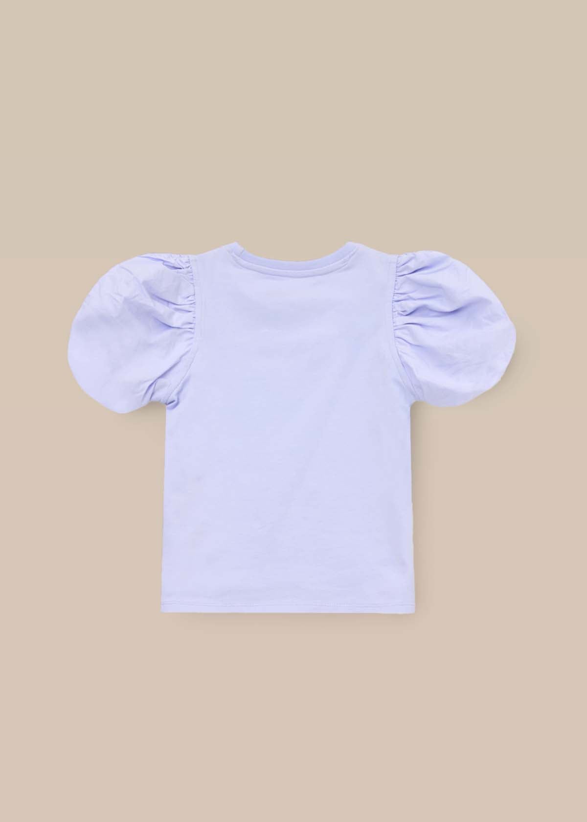 online Diamonte Puff Sleeve Tee Lilac