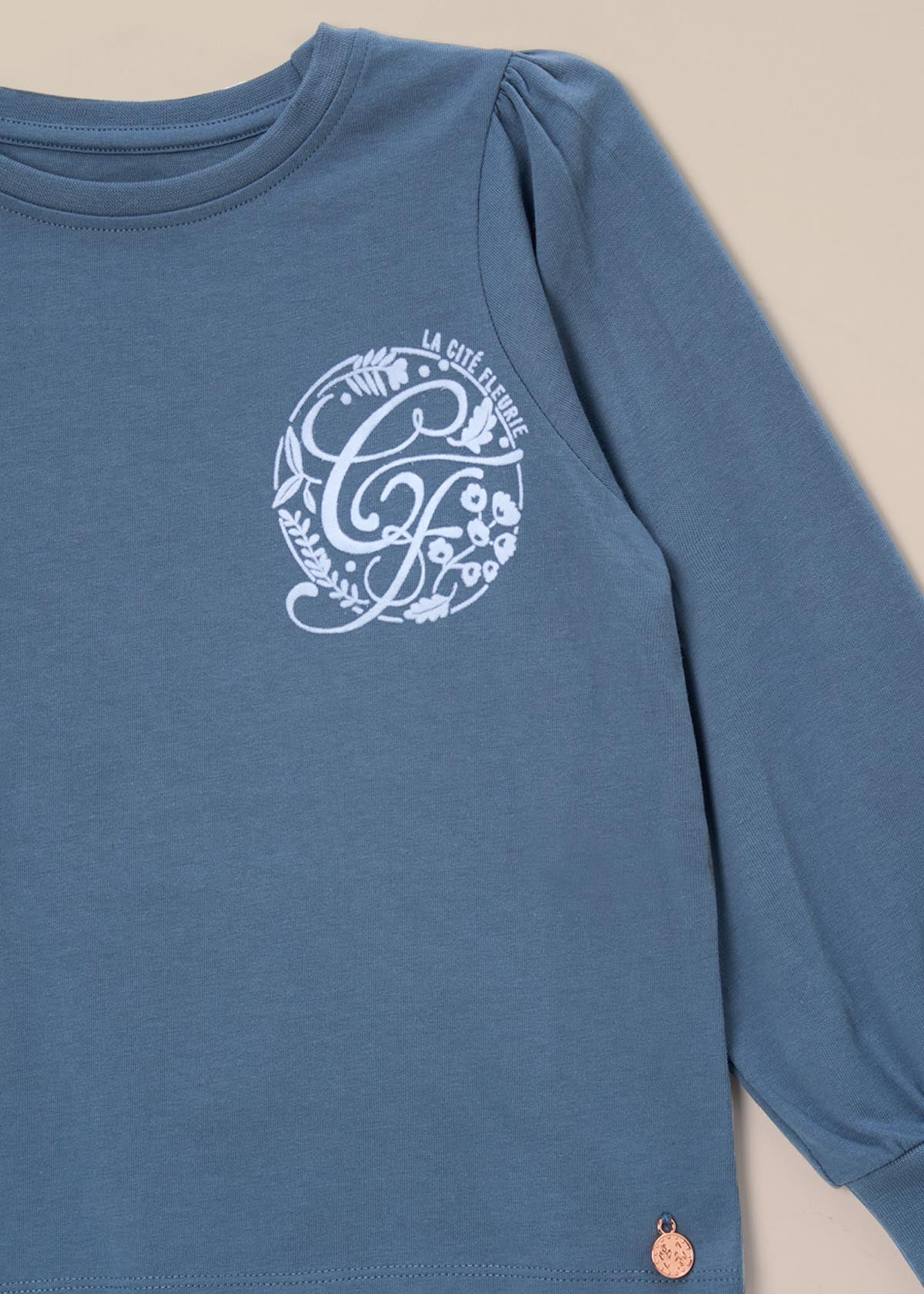 by online Girl Long Sleeve Print Tee Blue