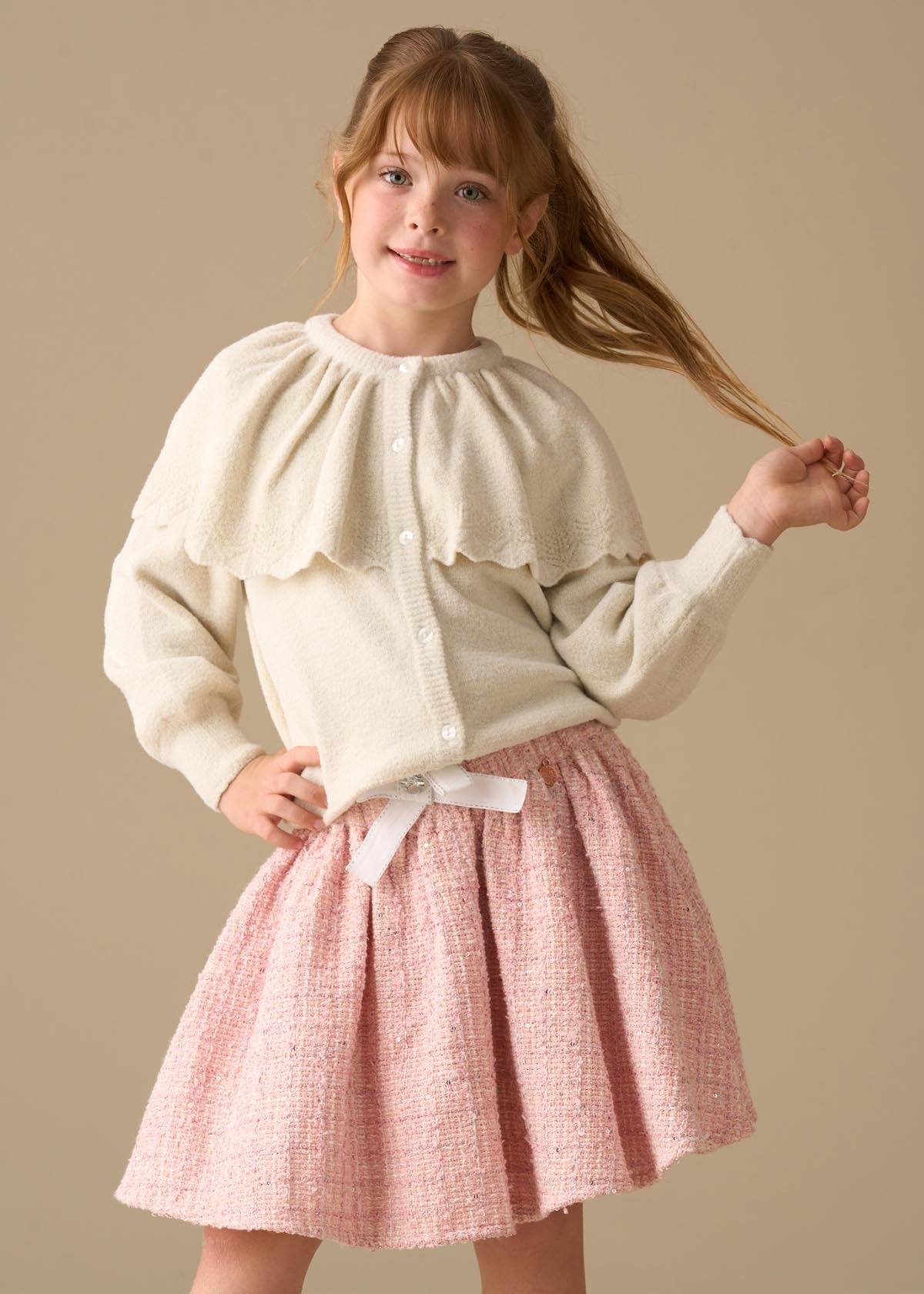 Girls Solid Pink Skirt