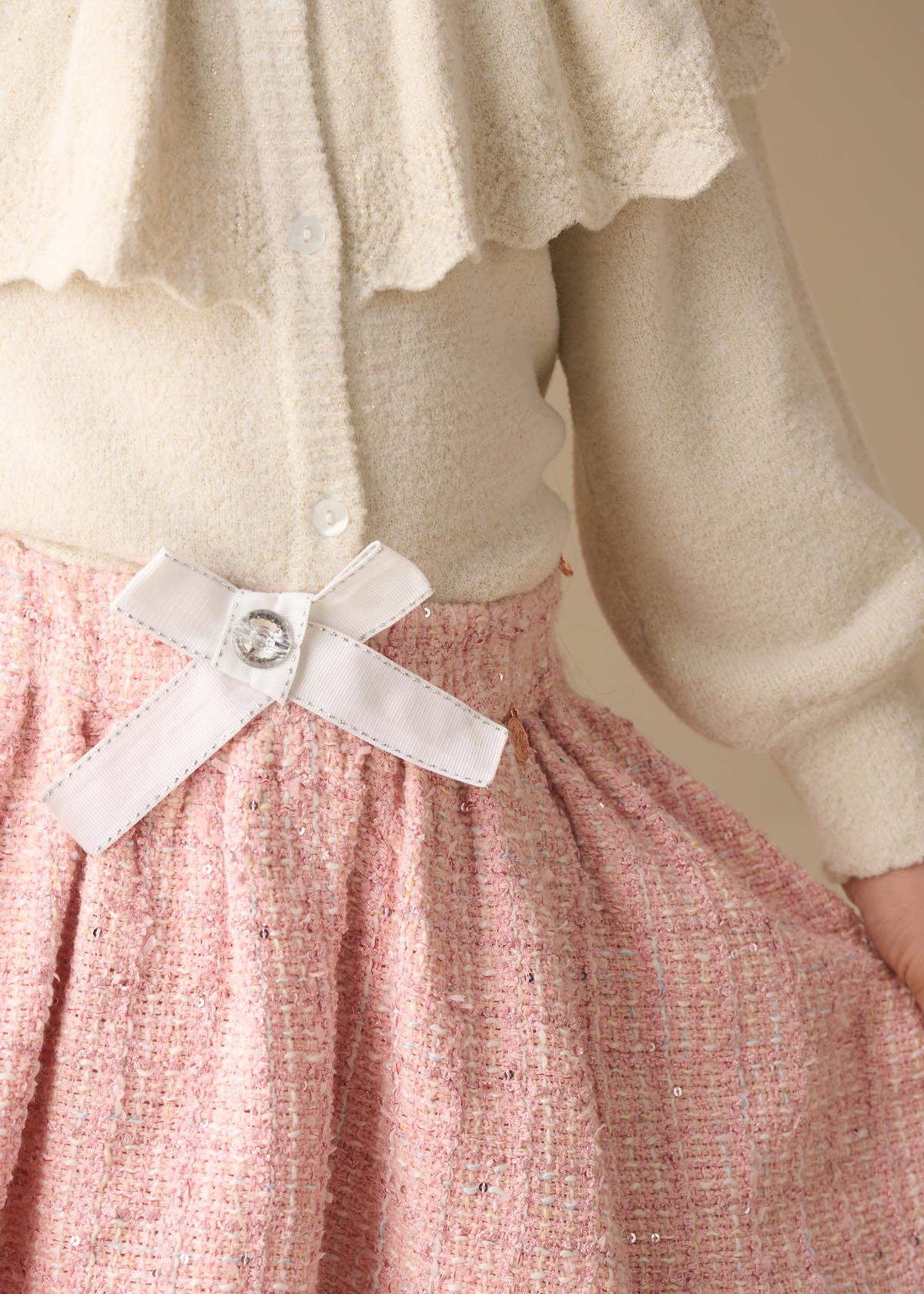 mid-length girl tweed skirt