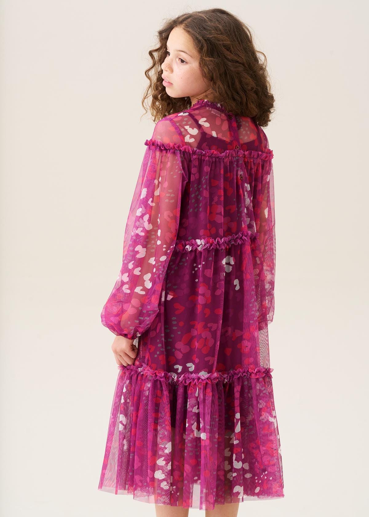 Cara Printed Mesh Dress Pink