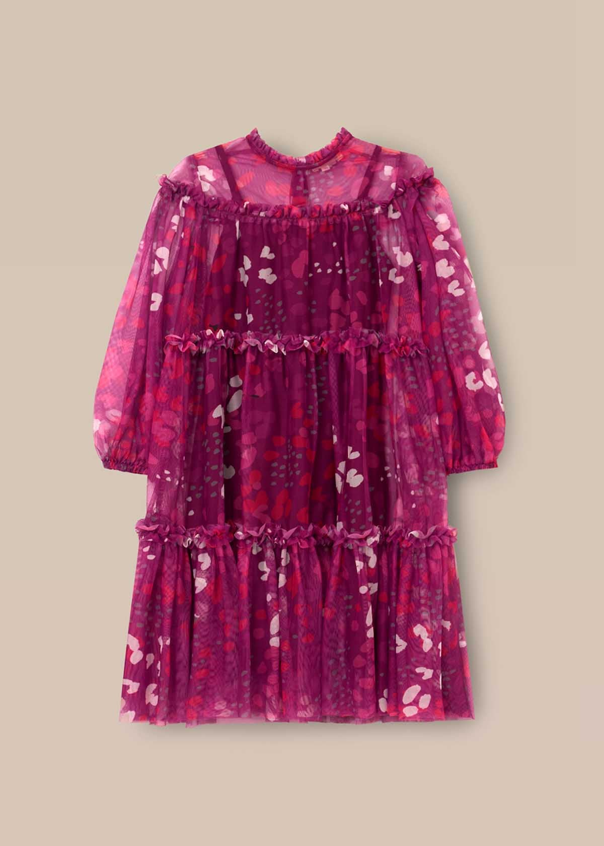 Cara Printed Mesh Dress Pink