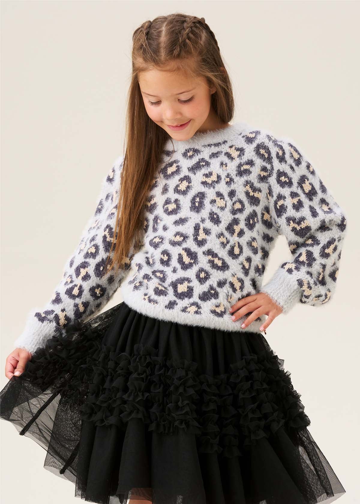 Ginny Leopard Eyelash Jumper
