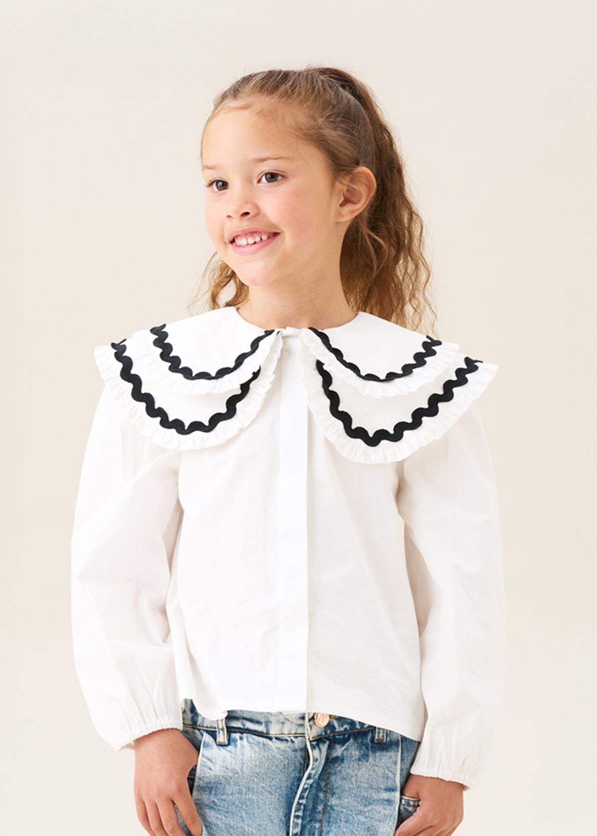 Girl Double Collar Blouse