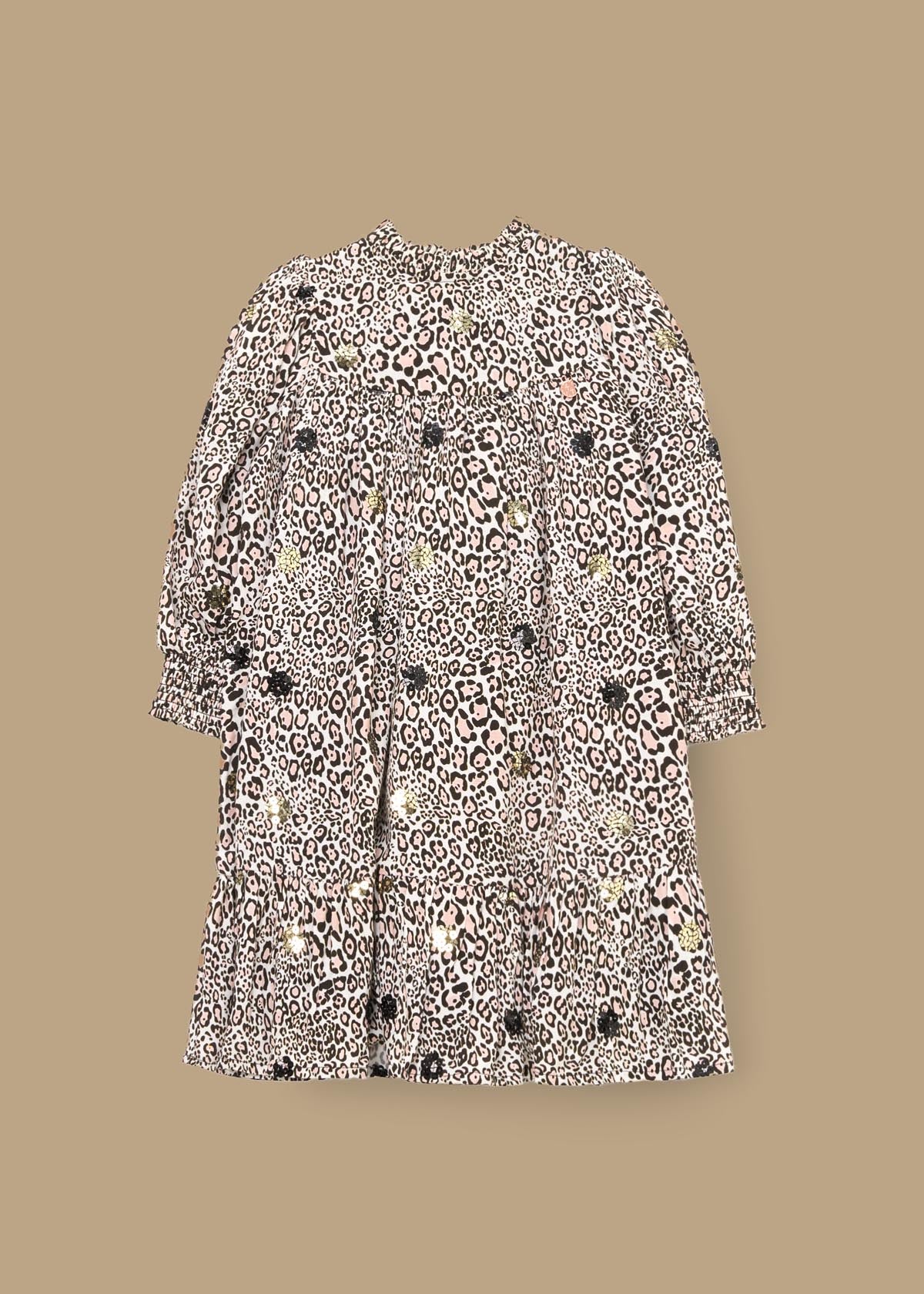 casual leopard sequin embellished dress