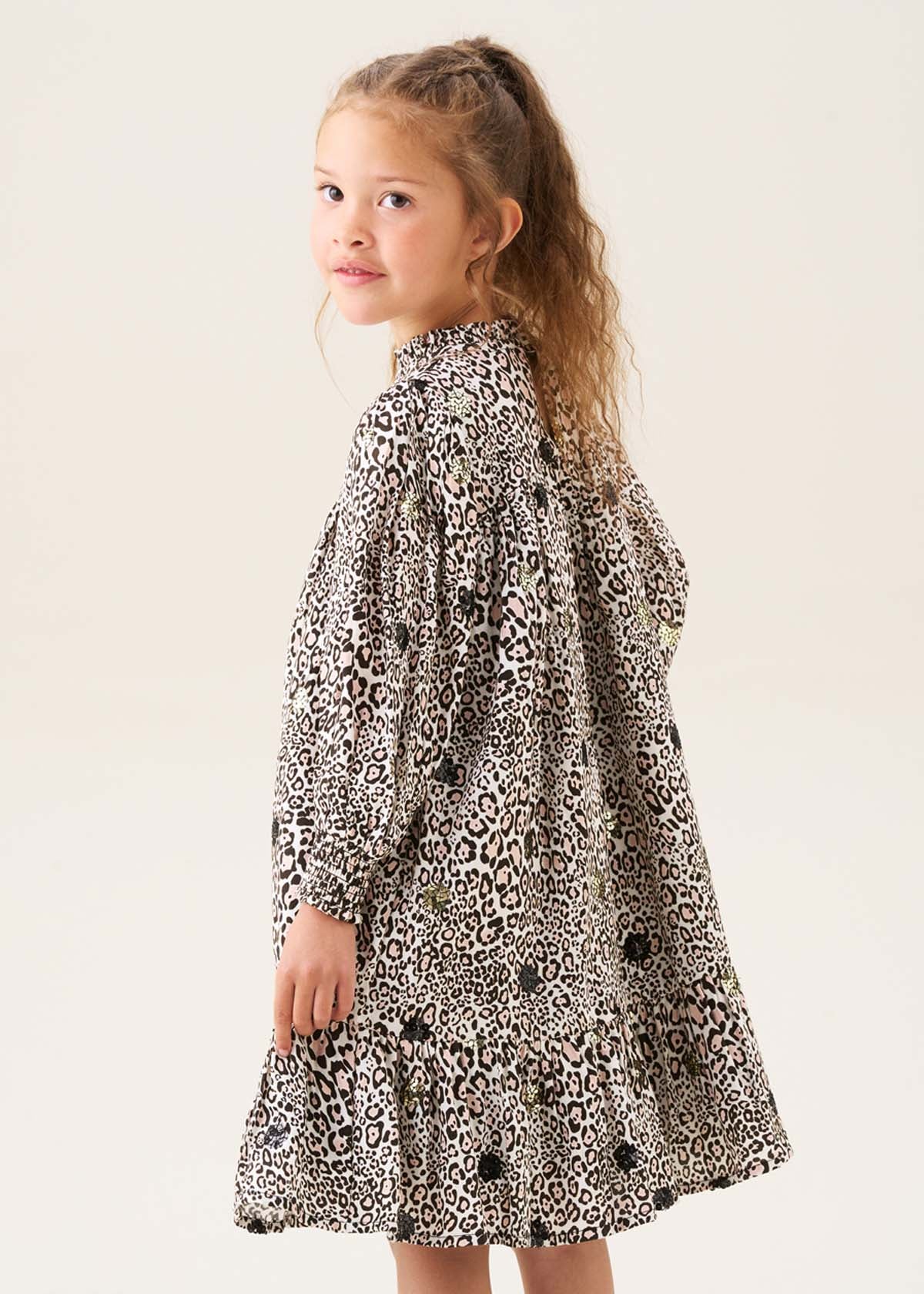 maxi girl leopard sequin embellished dress