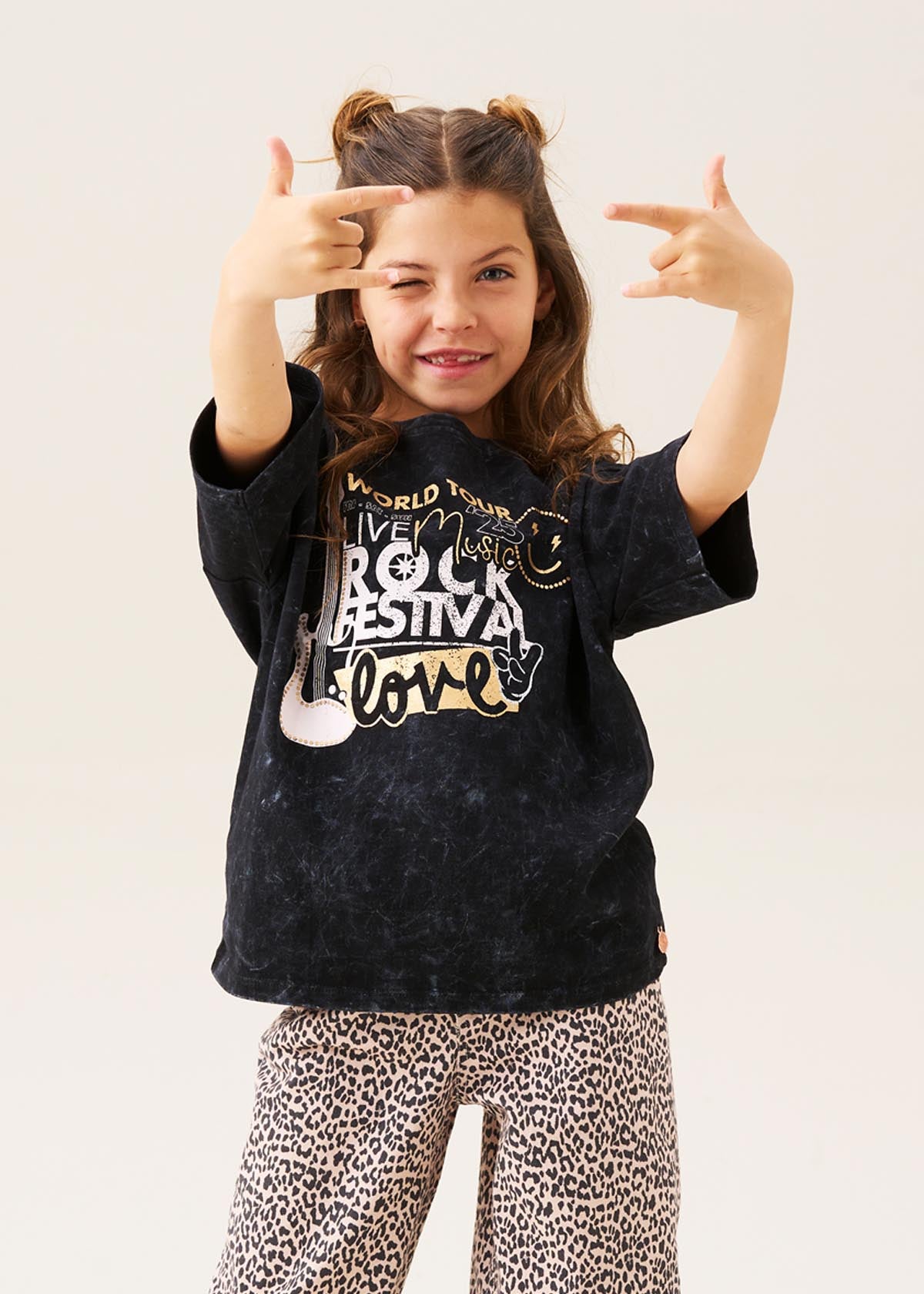 kids girl band tee black
