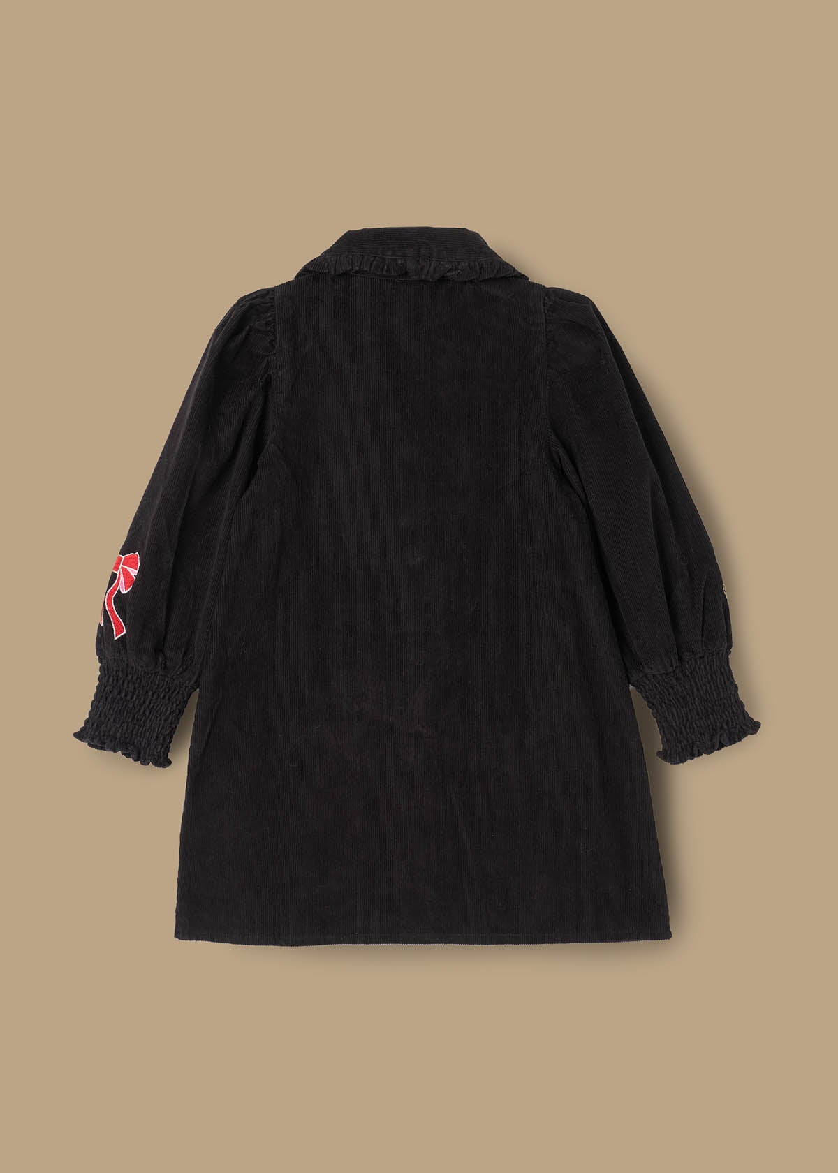 floral girl embroidered cord shirt dress