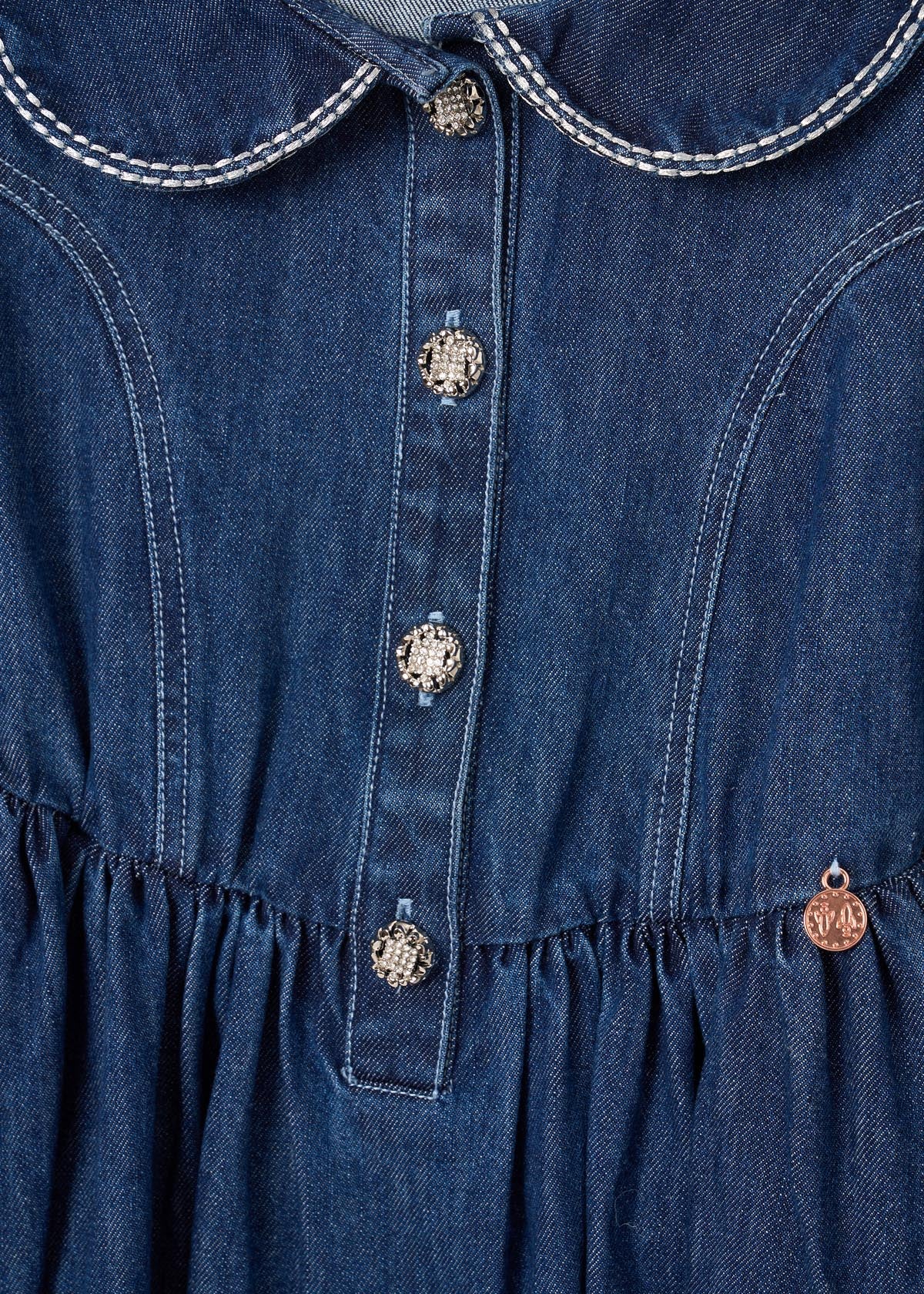 buy girl diamante embellished denim dress