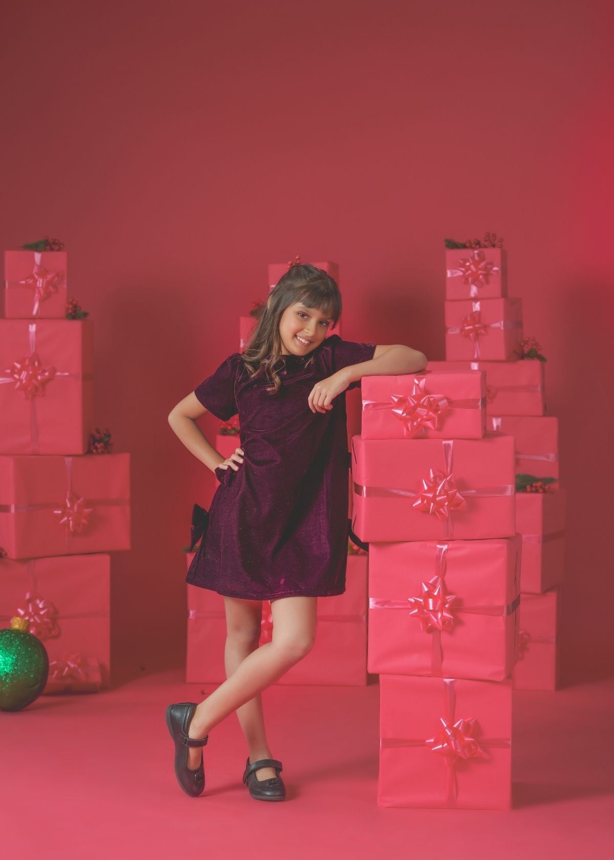 Olivia Velvet Bow Shift Dress