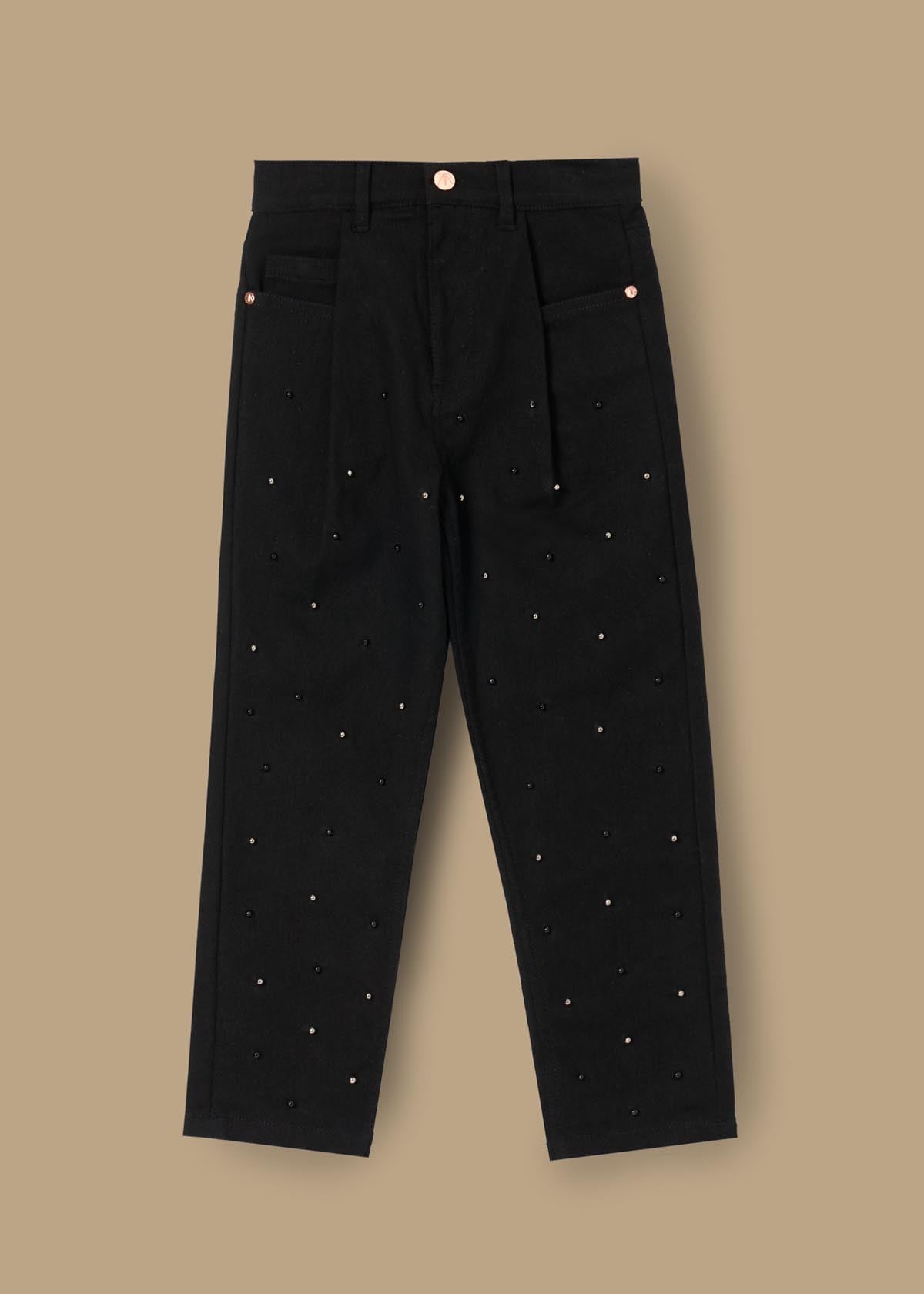 Aylie Beaded Barrel Leg Jean