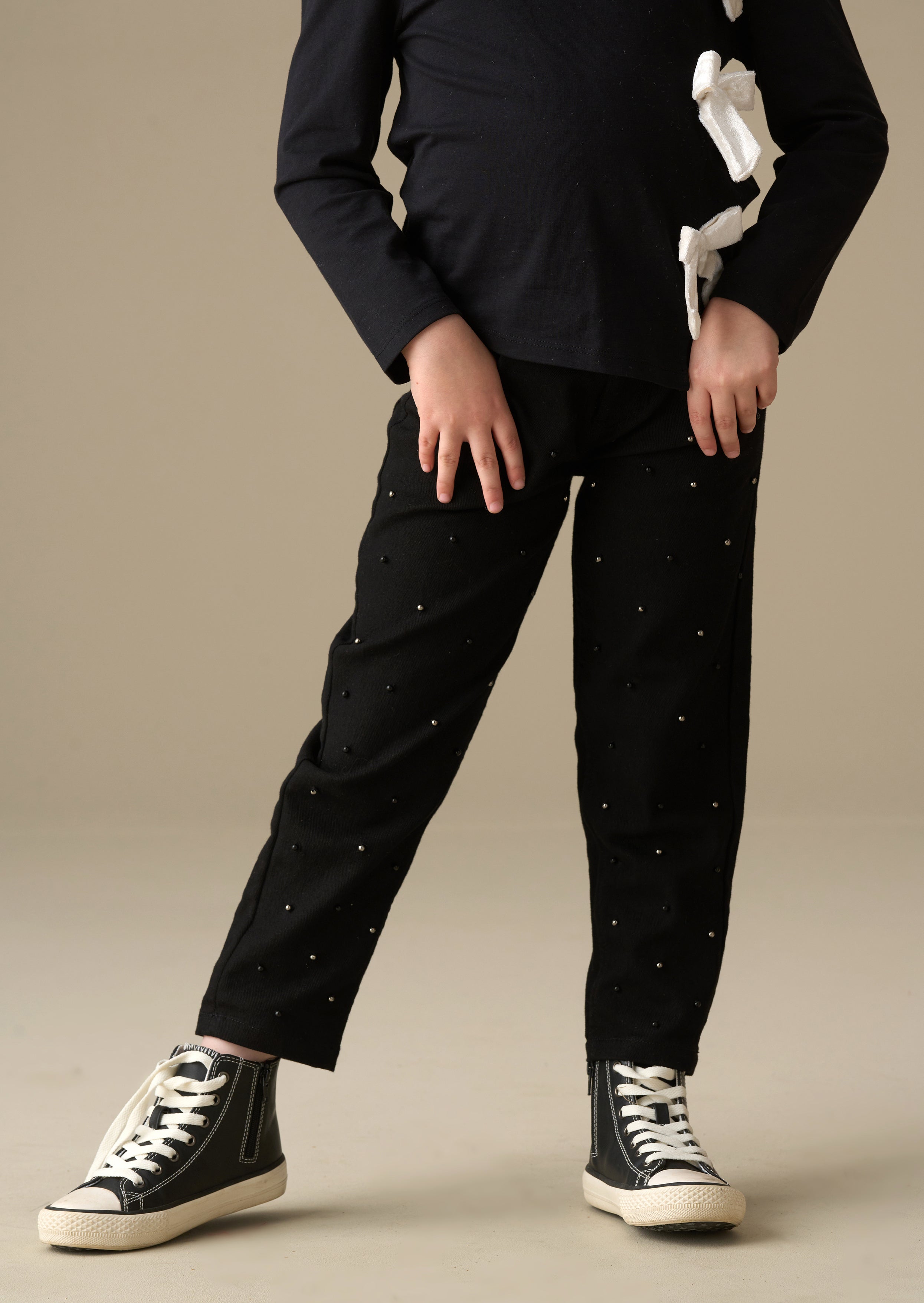 Girl Beaded Barrel Leg Jean
