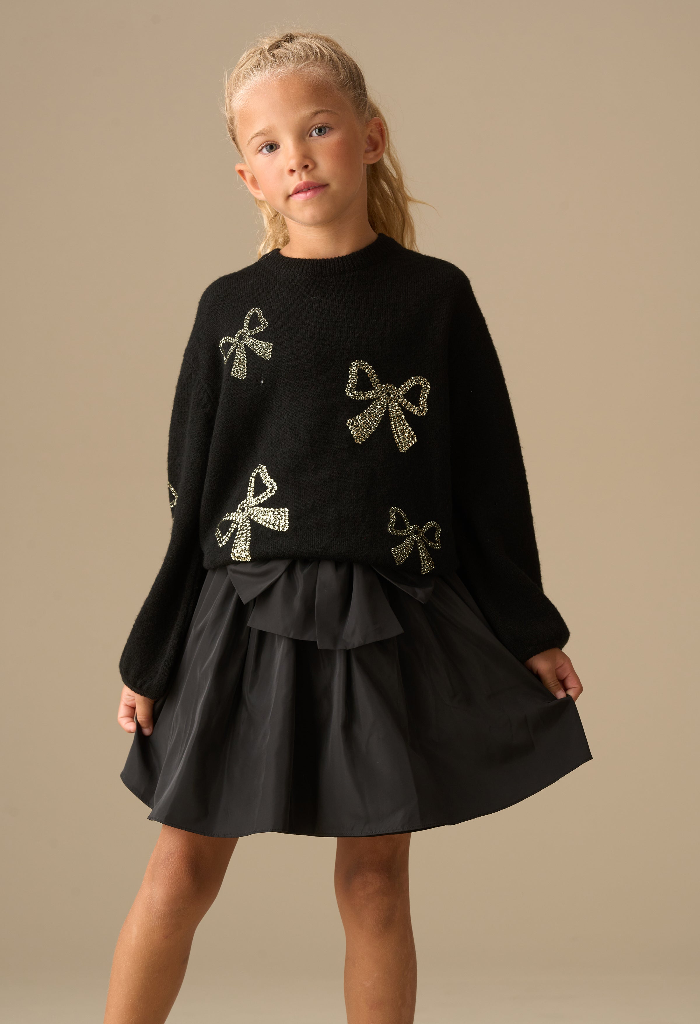 black girl tafetta bow skirt