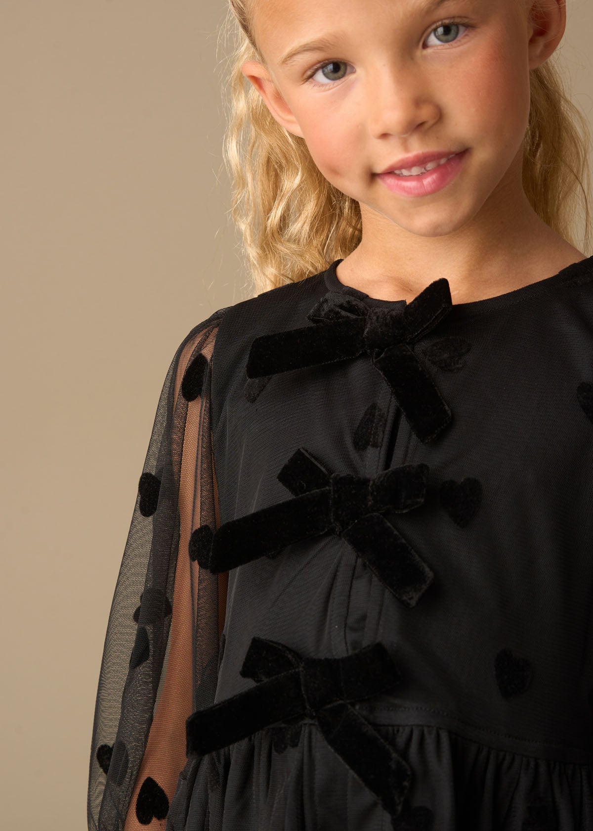Neve Flock Heart Mesh Top