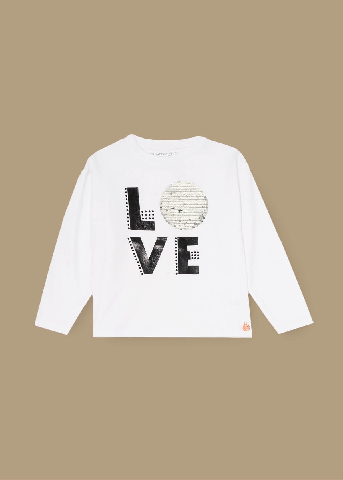 solid love disco ls tee white