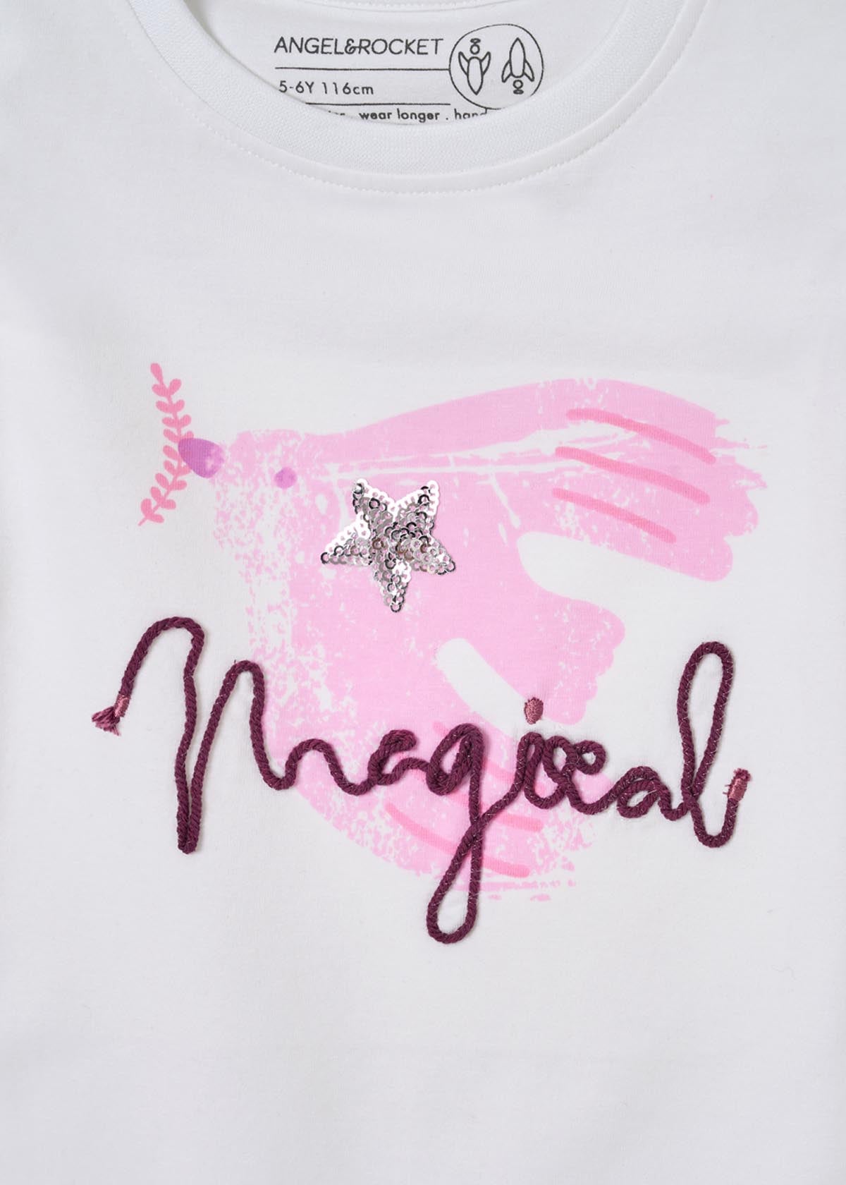 Heidi Puff Sleeve Embellished Top - White