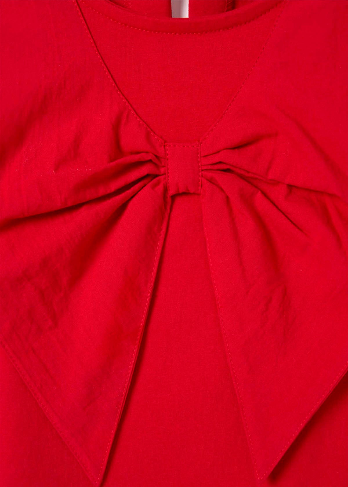 outfit girl woven collar puff sleeve top red