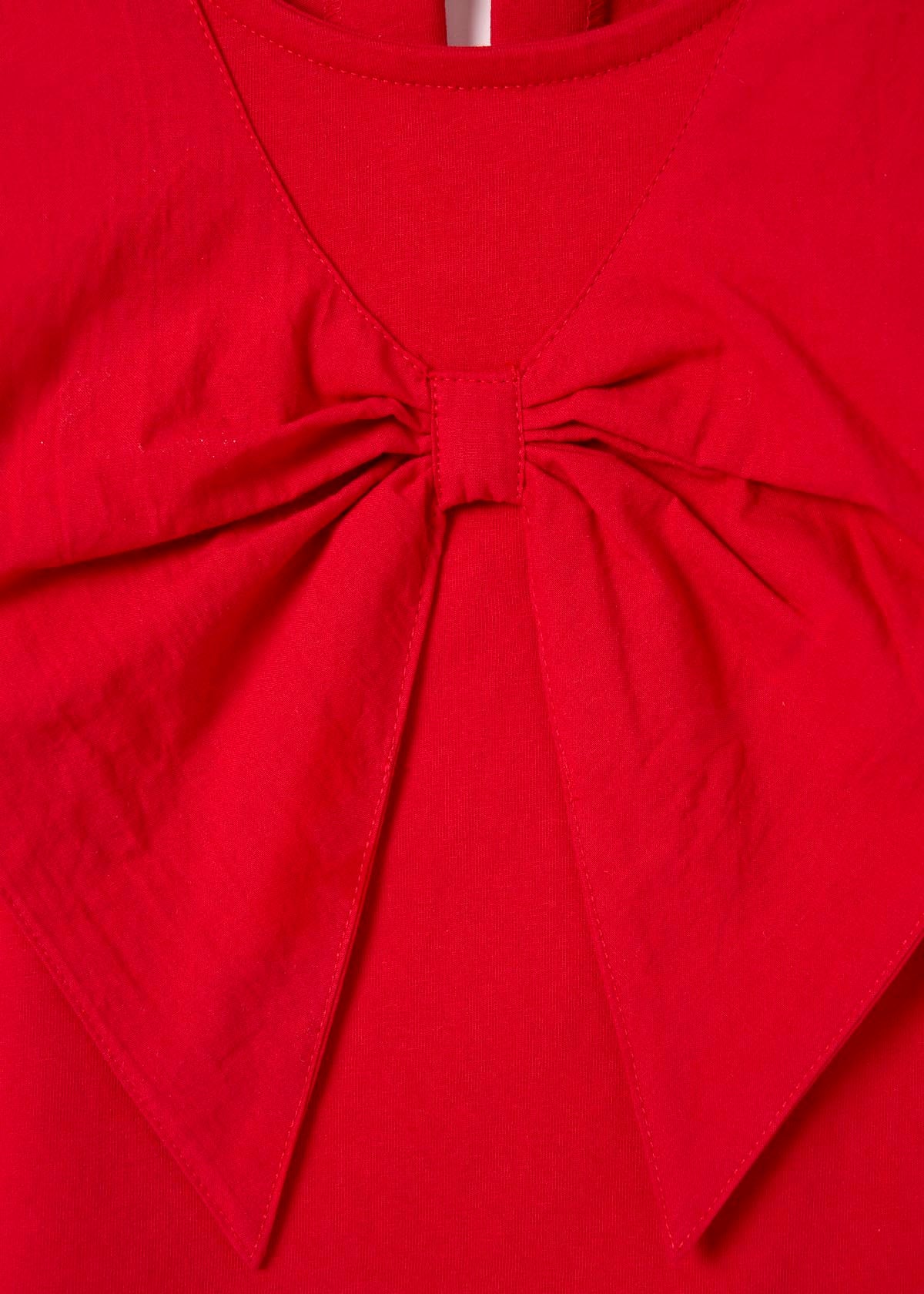 Tilly Woven Collar Puff Sleeve Top - Red