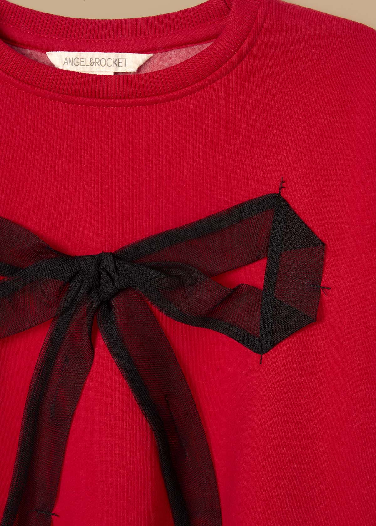 Freya Mesh Bow Sweat - Red