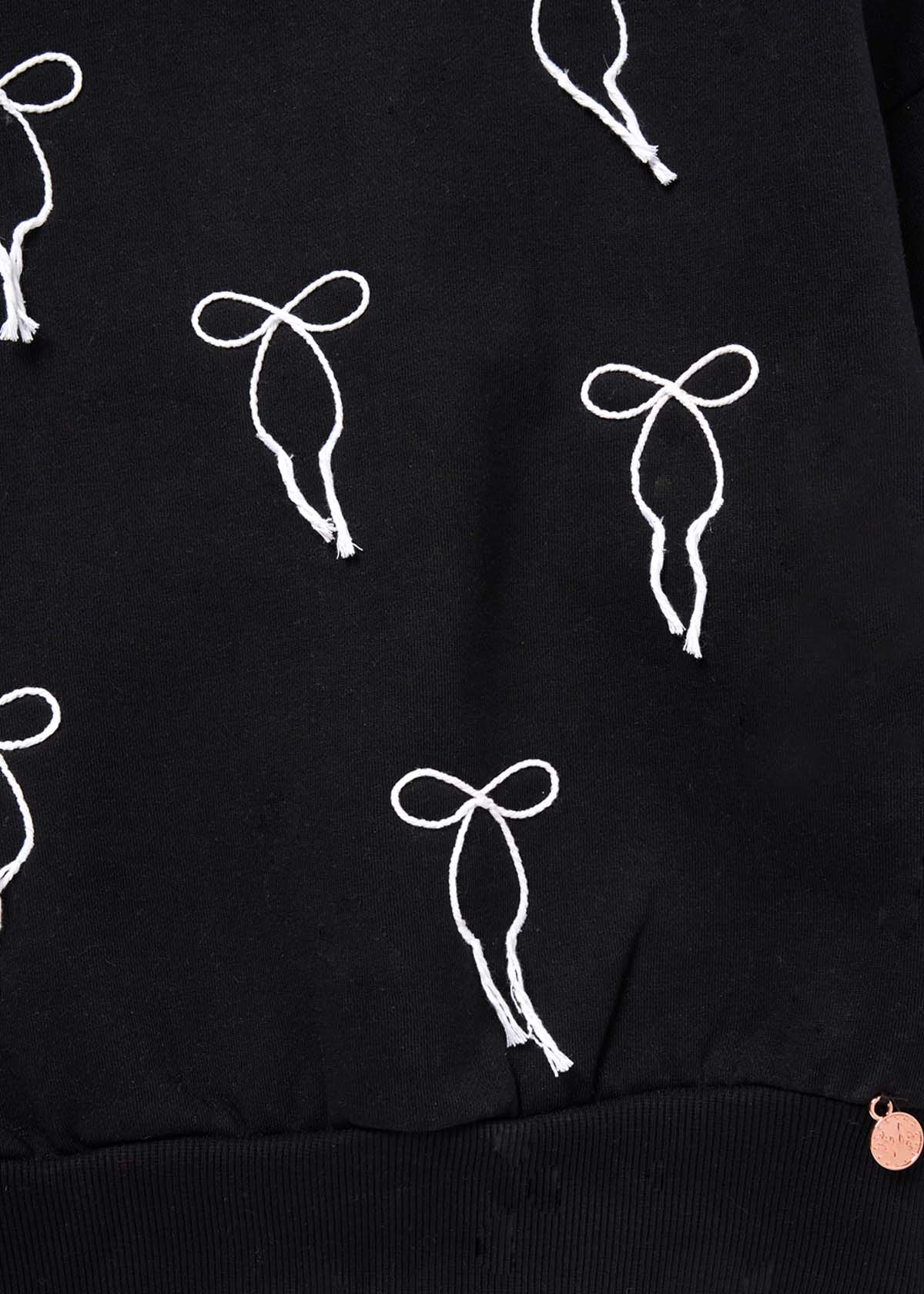 Imogen Embroidered Bow Sweat - Black