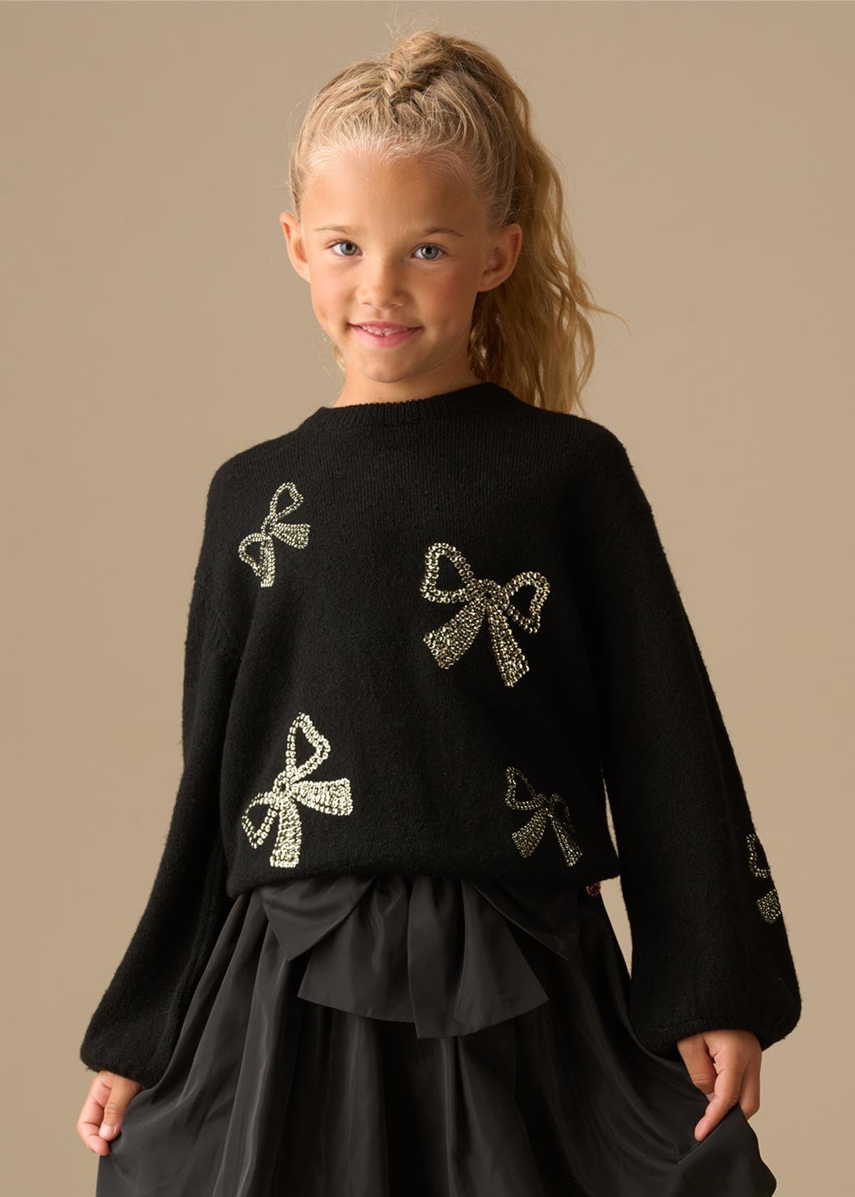Anna Sequin Bow Jumper