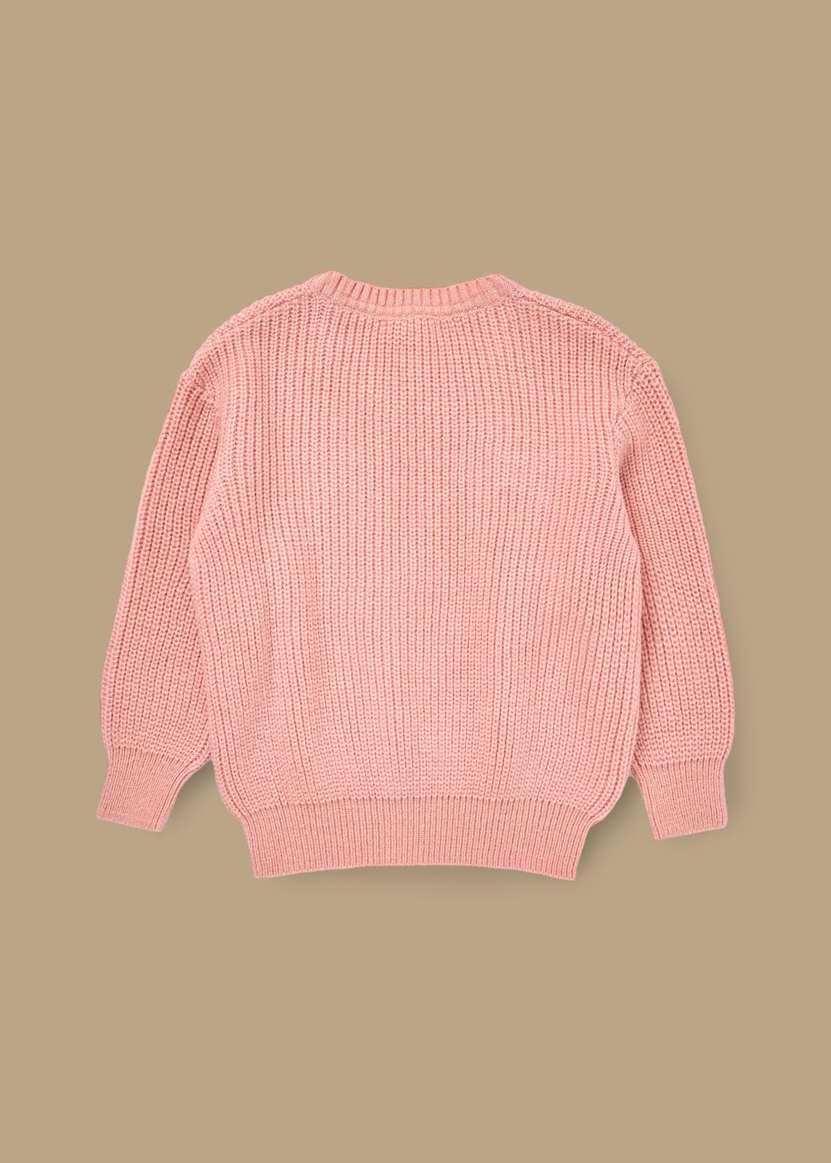 cotton girl knitted bow jumper