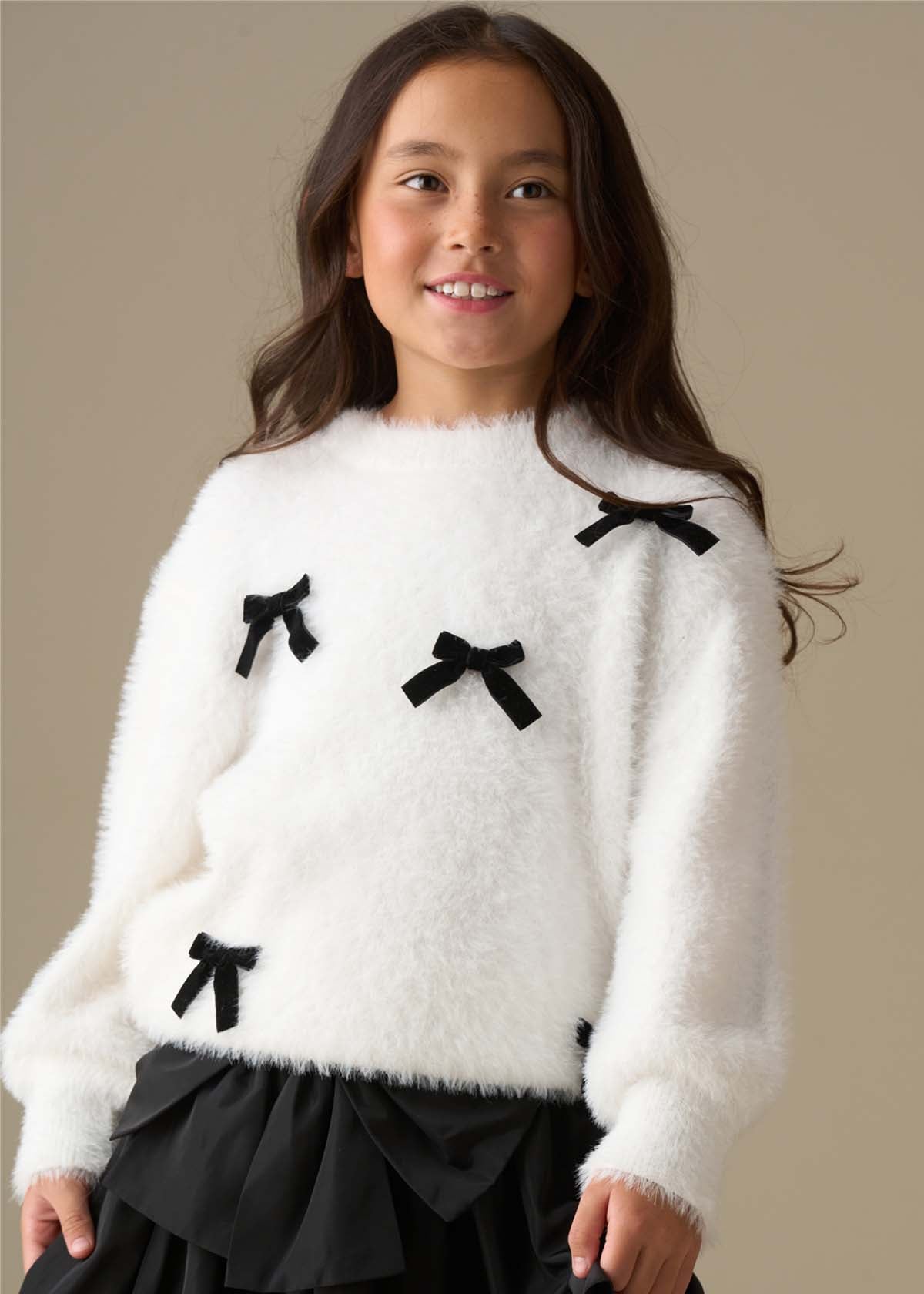 Mia Velvet Bow Eyelash Jumper