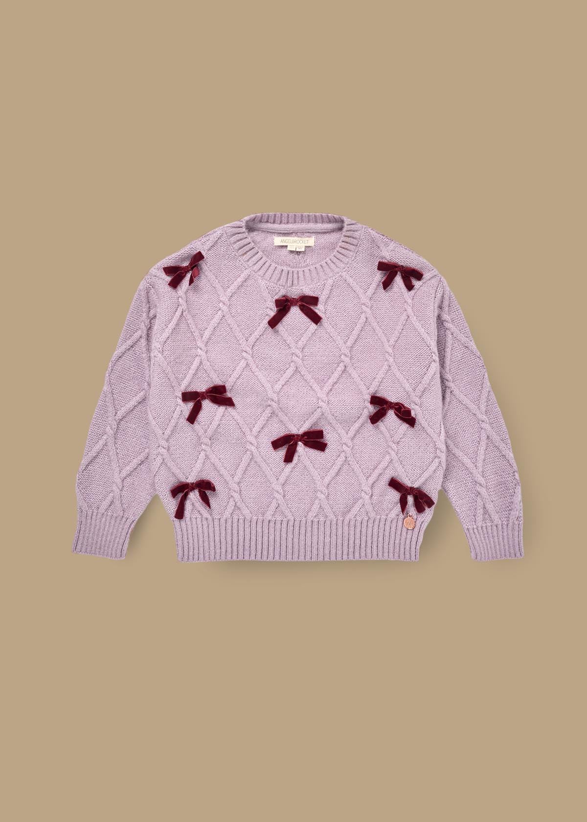Clara Textured Knit Velvet Bow Jumper
