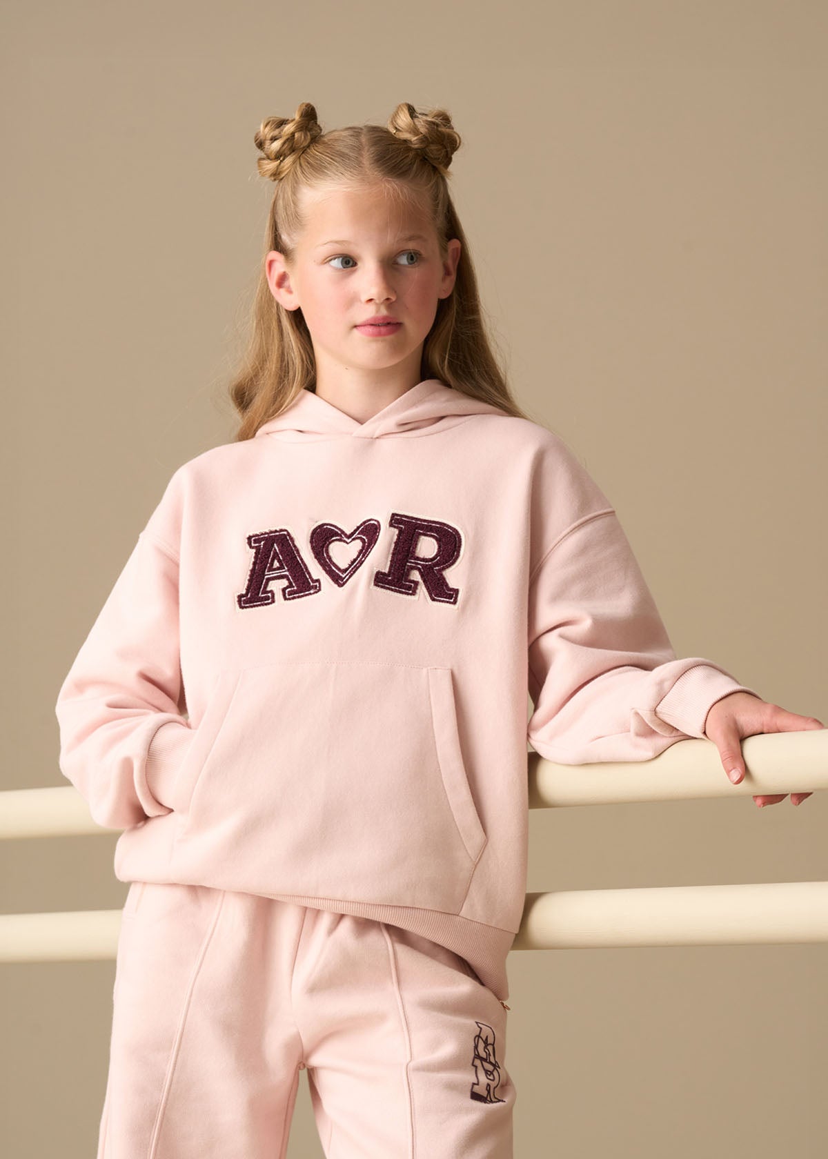 Lila Active Oversized Logo Hoodie Pink