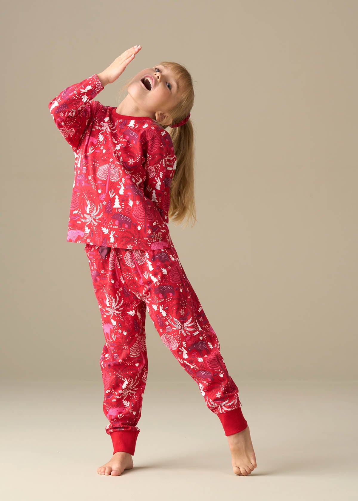 floral girl scandi print pjs