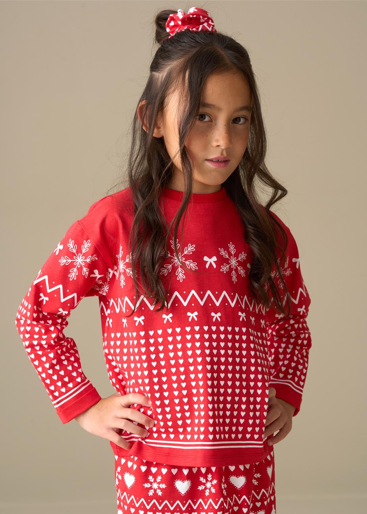 cotton Girl Red Fairisle Pjs