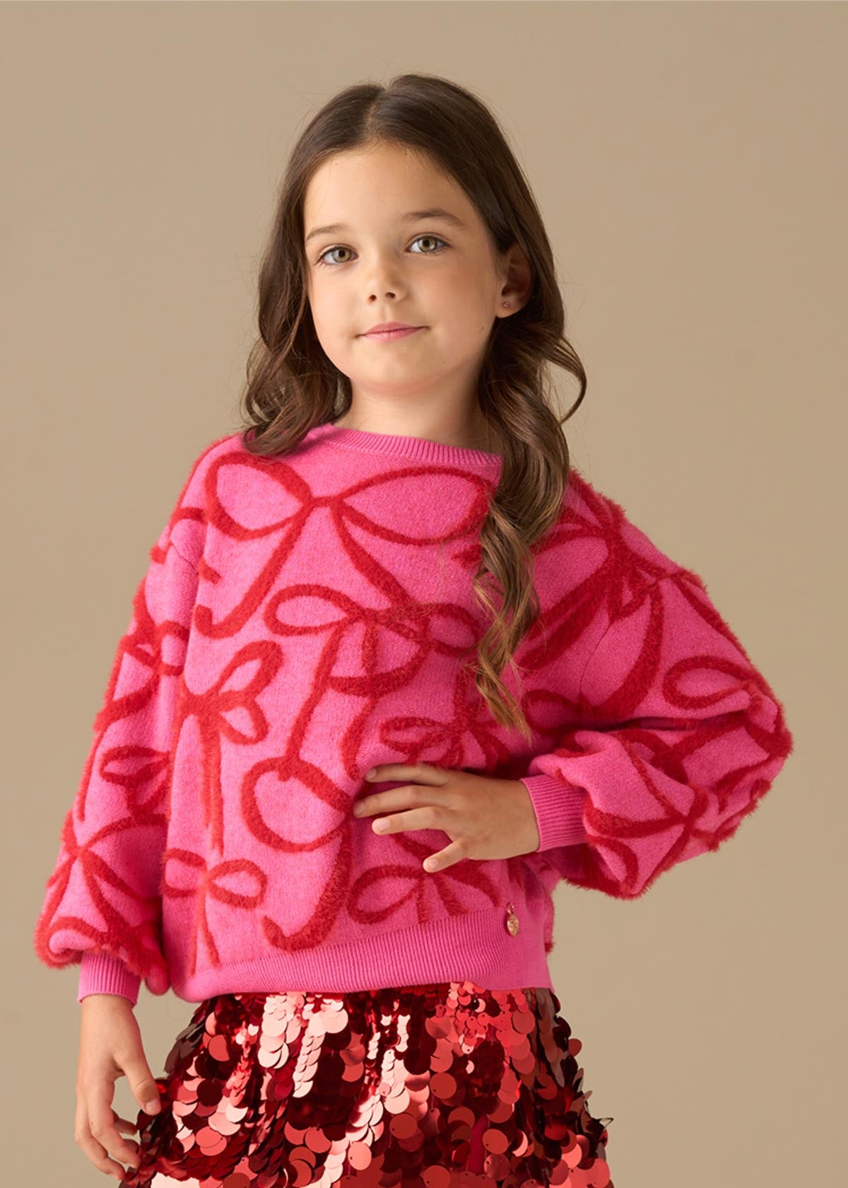 Girl Bow Eyelash Jumper