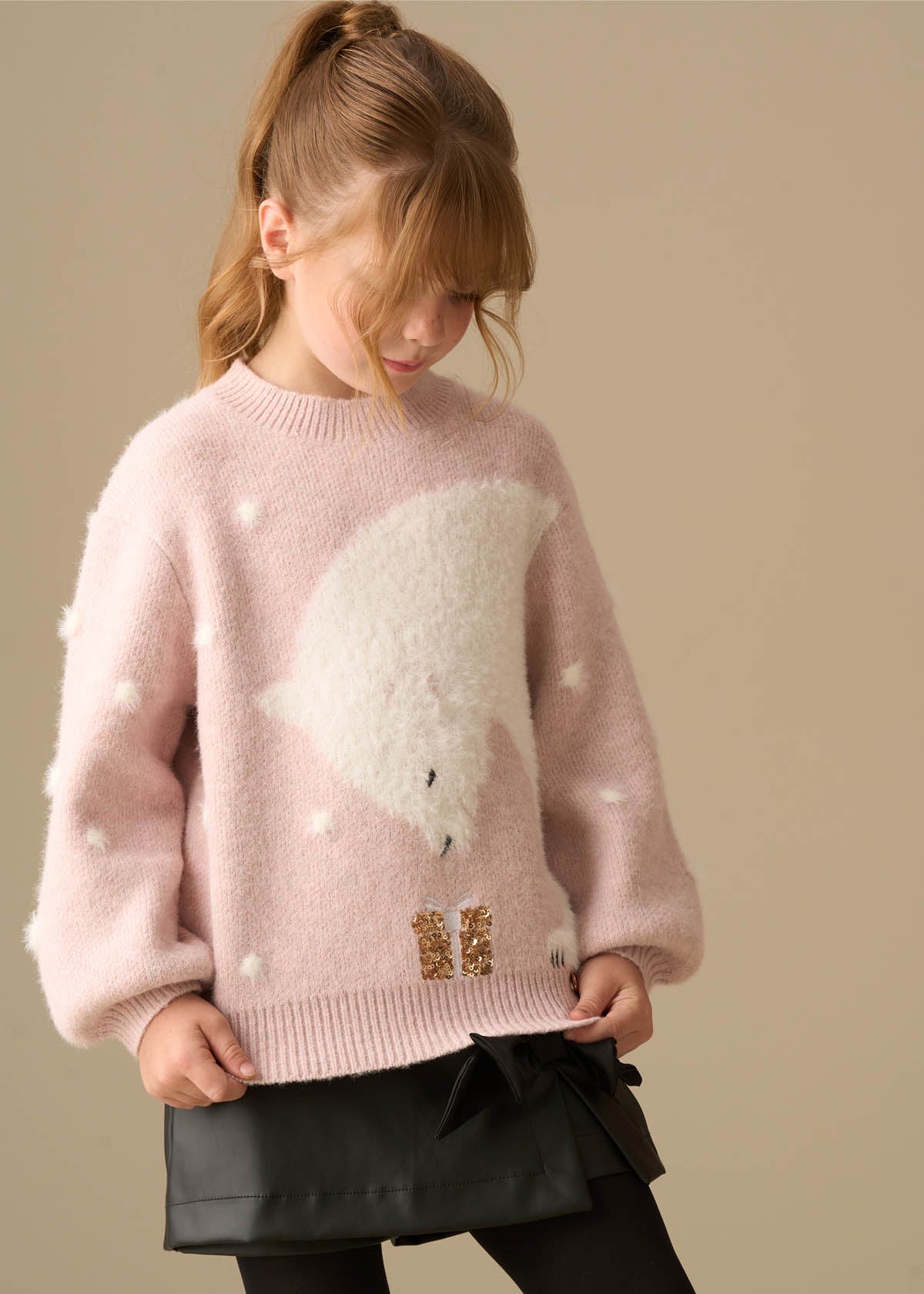 Izzy Polar Bear Jumper Pink