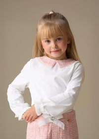 Faye Tweed Collar Ls Top