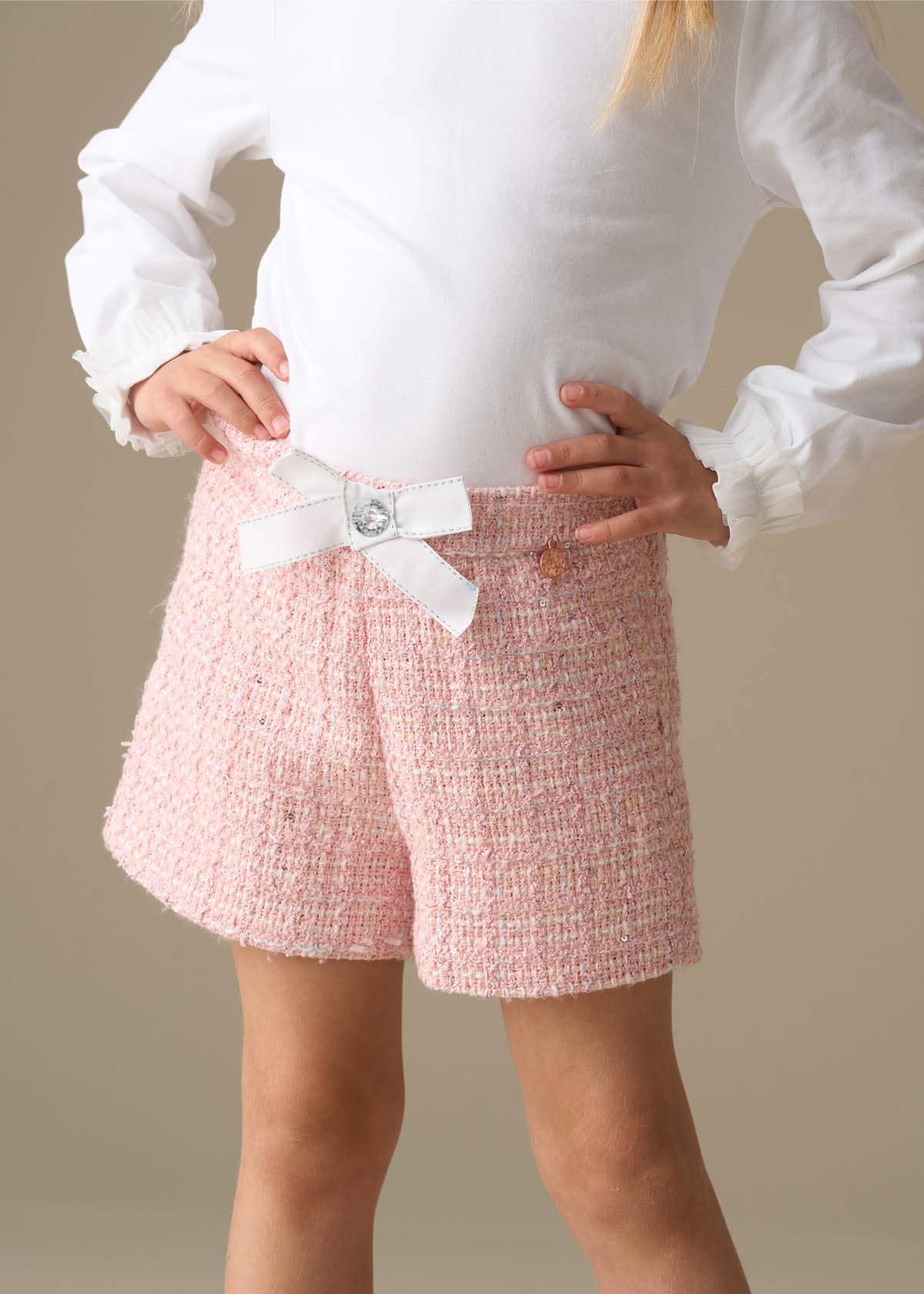 Faye Tweed Shorts - Main Image