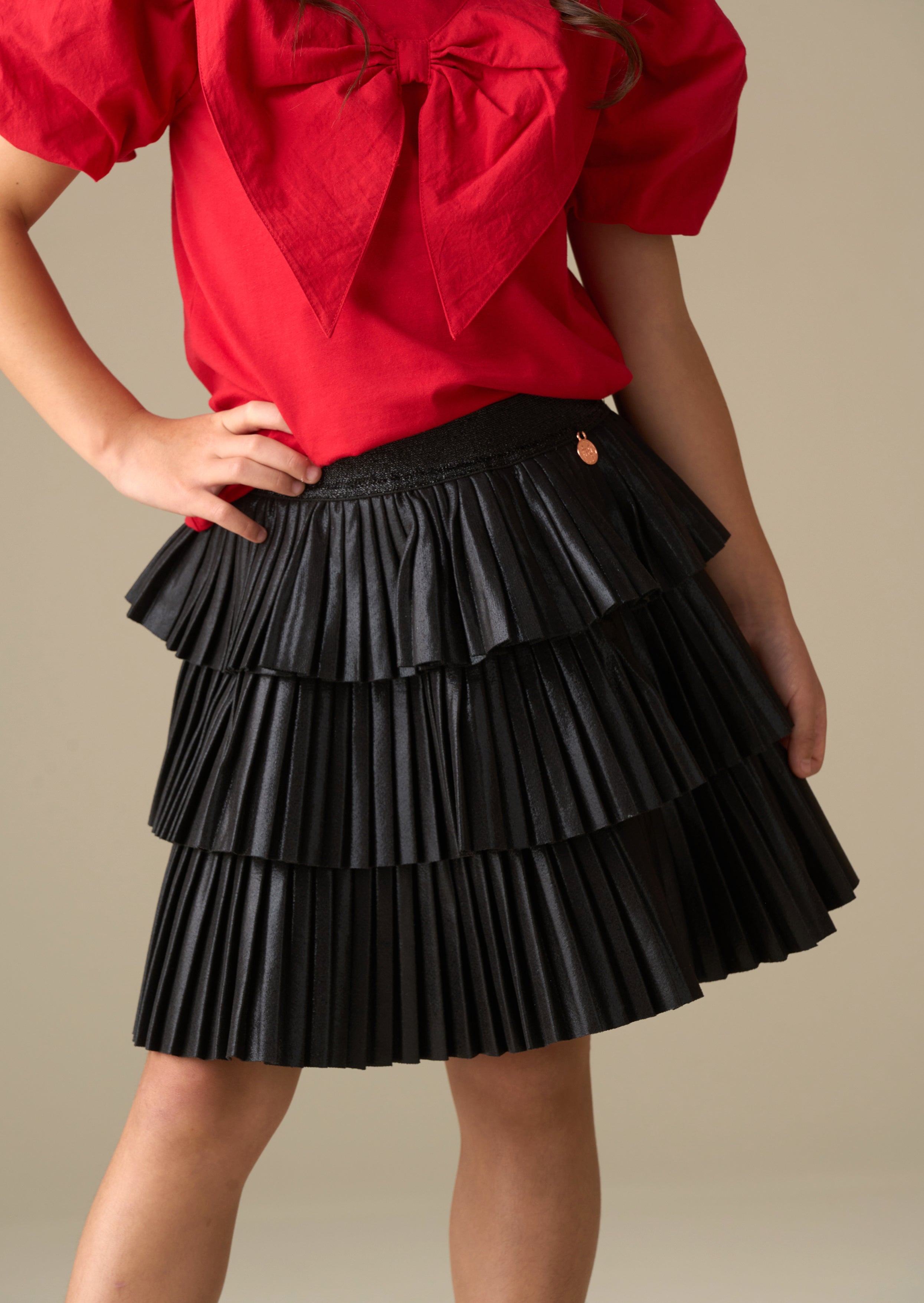 Girl Metallic Tiered Rara Skirt