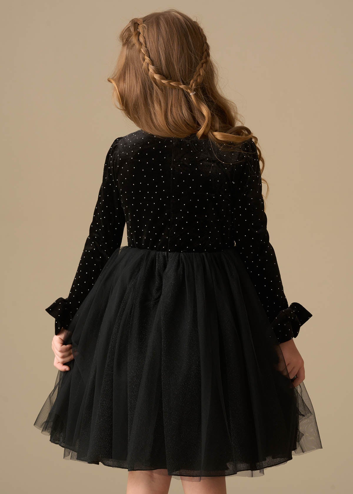 mini girl velvet tulle dress