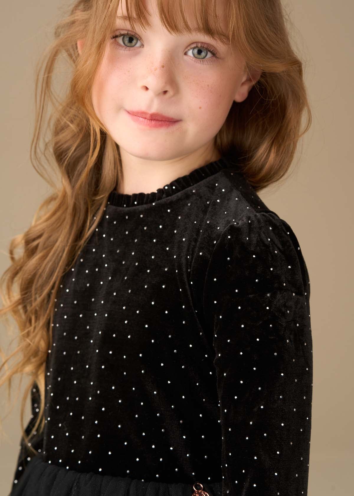 midi girl velvet tulle dress