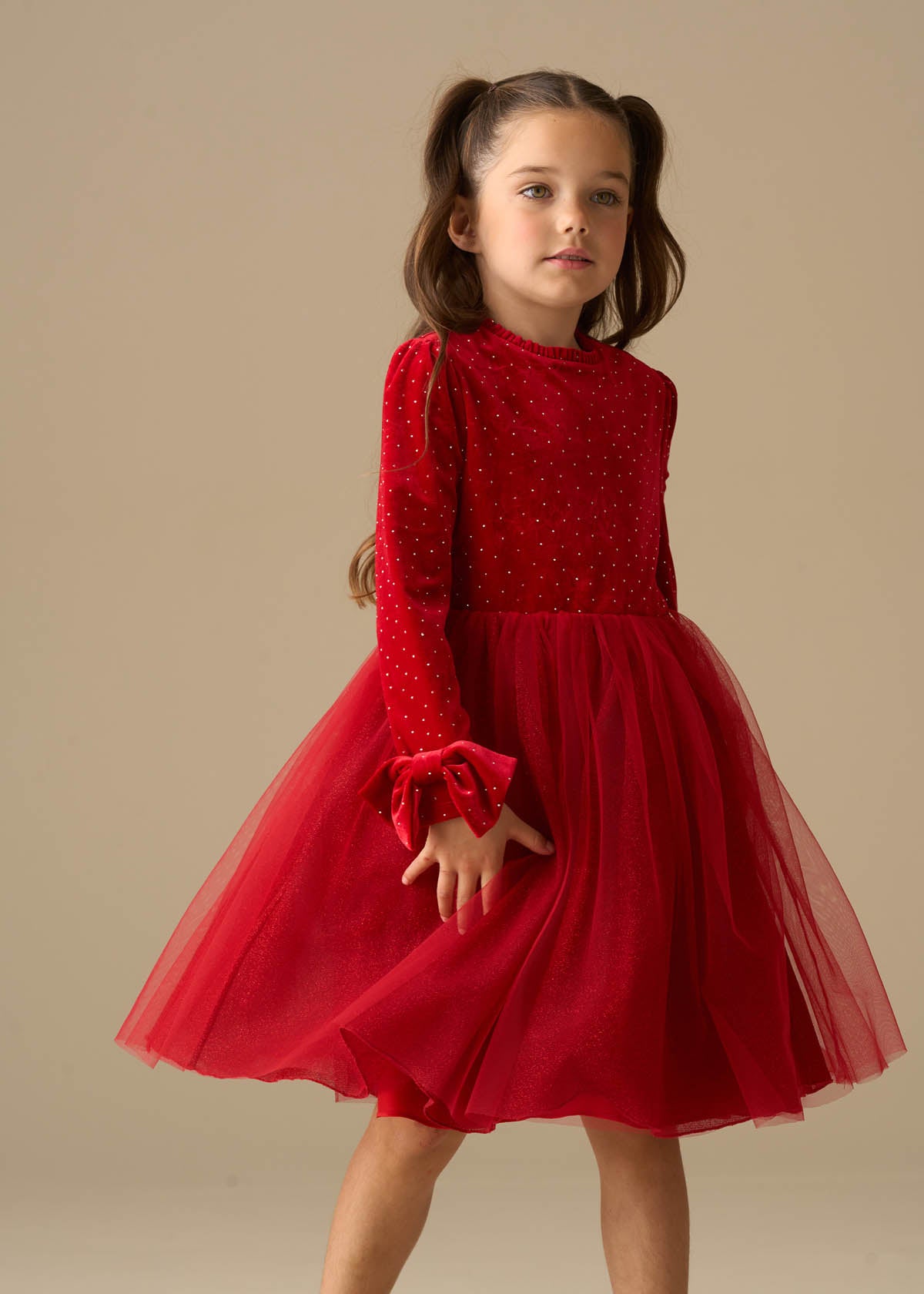 maxi girl velvet tulle dress