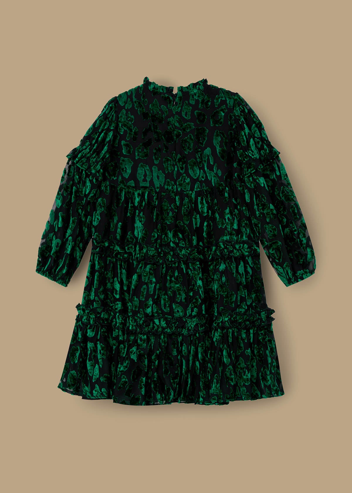 Poppy Devore Velvet Tiered Dress