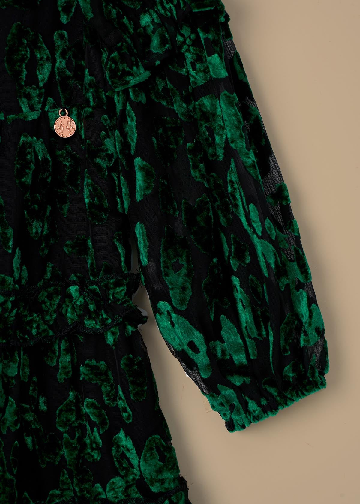 online girl devore velvet tiered dress